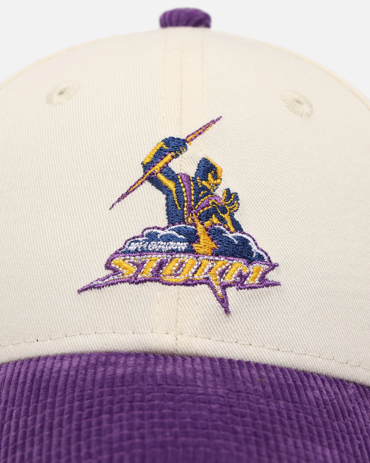 New Era Kids' Melbourne Storm 'NRL Retro Corduroy logo' 9FORTY Strapback Chrome White - Image 5
