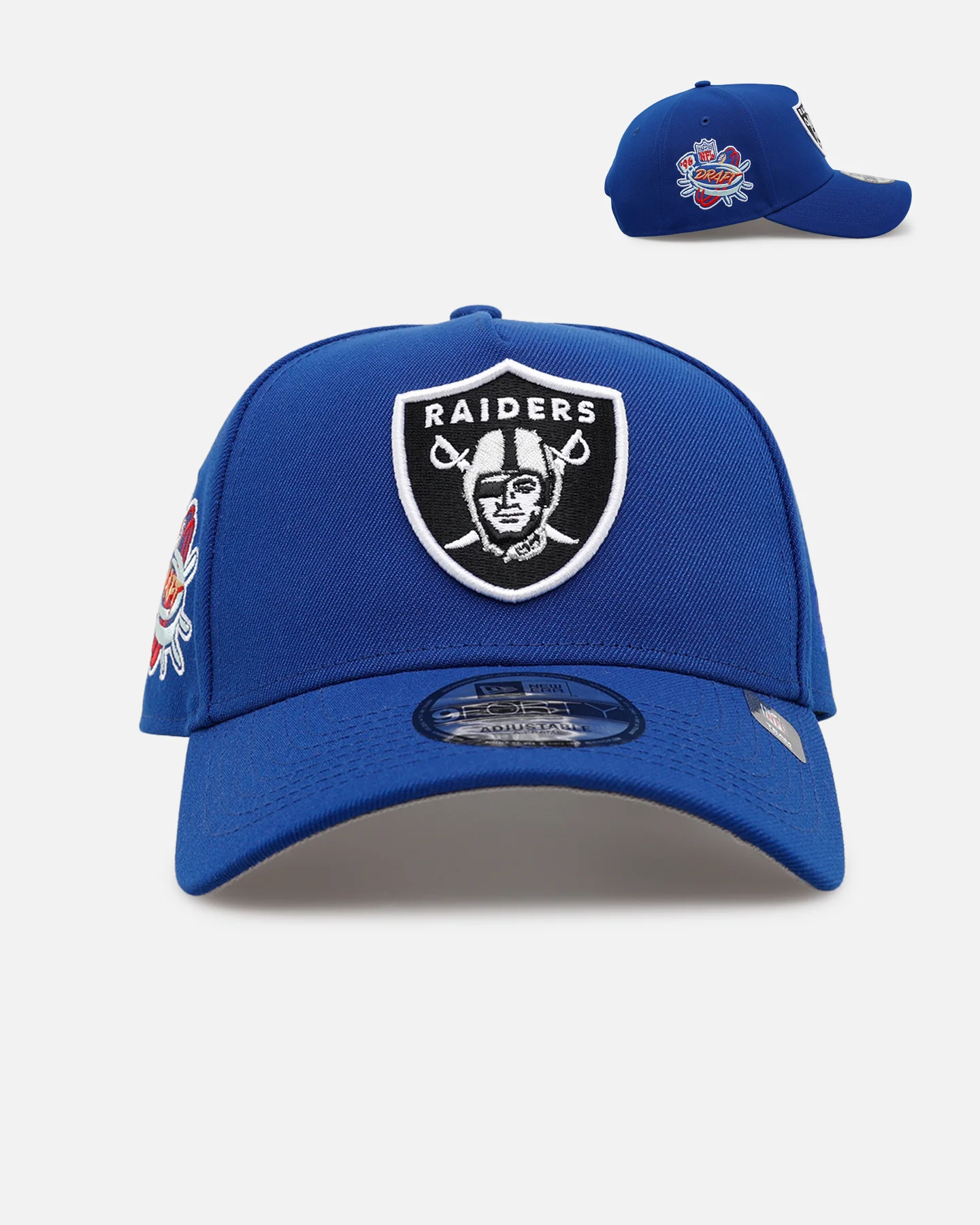 New Era Las Vegas Raiders '1996 NFL Draft' 9FORTY A-Frame Snapback Blue