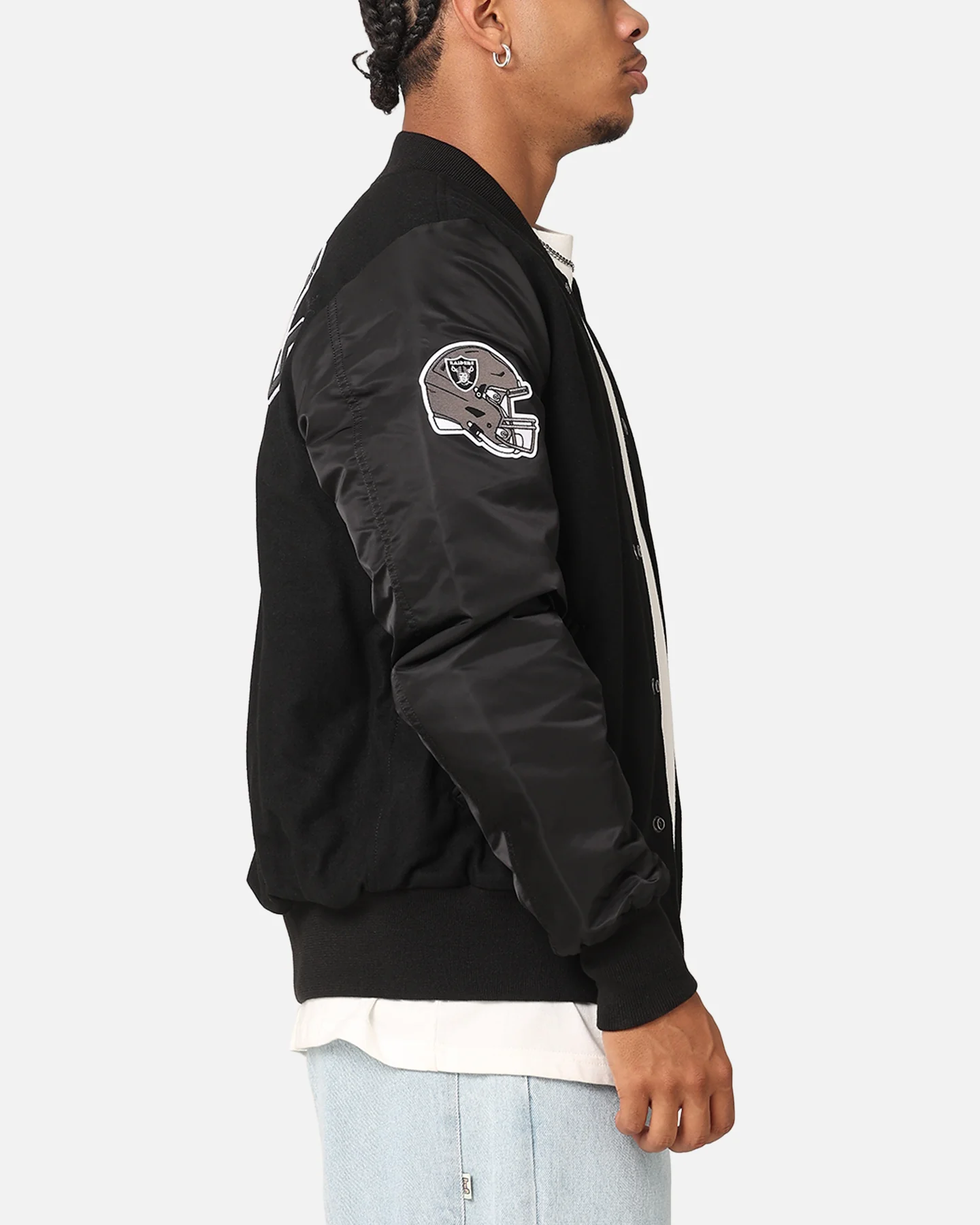 New Era Las Vegas Raiders Alpha Industries MA-1 Wool Varsity Jacket Black - Image 5