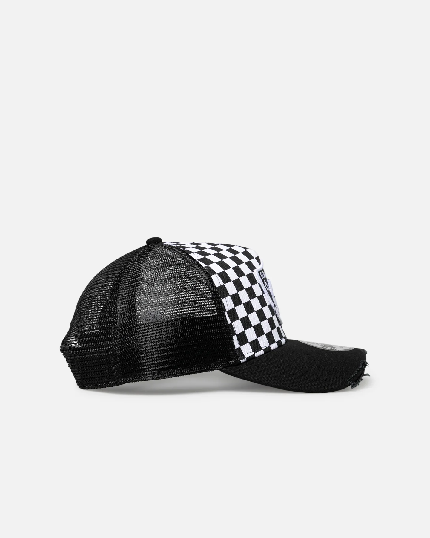 New Era Las Vegas Raiders 'Checker Trucker' 9FORTY A-Frame Trucker Snapback White - Image 3