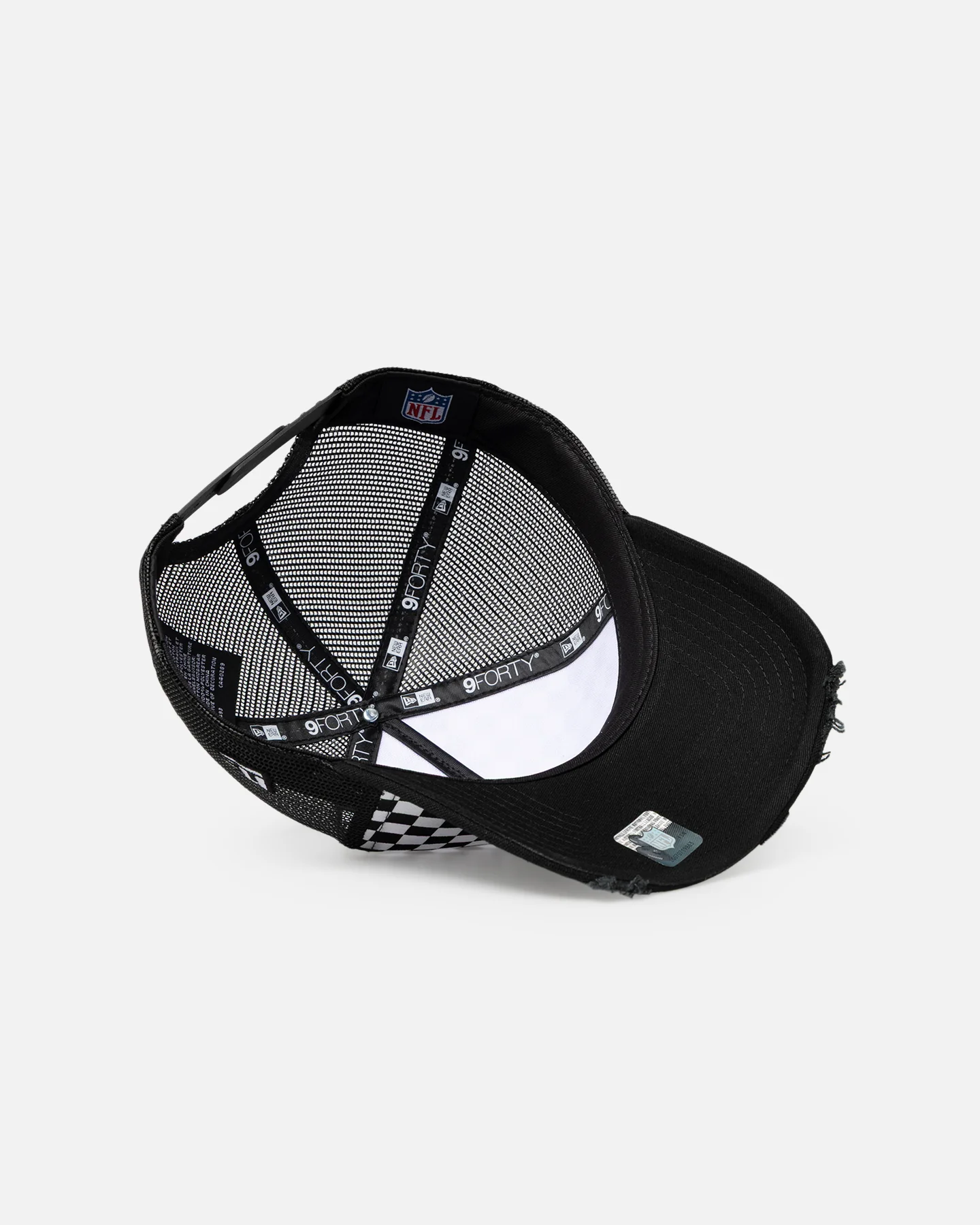 New Era Las Vegas Raiders 'Checker Trucker' 9FORTY A-Frame Trucker Snapback White - Image 6