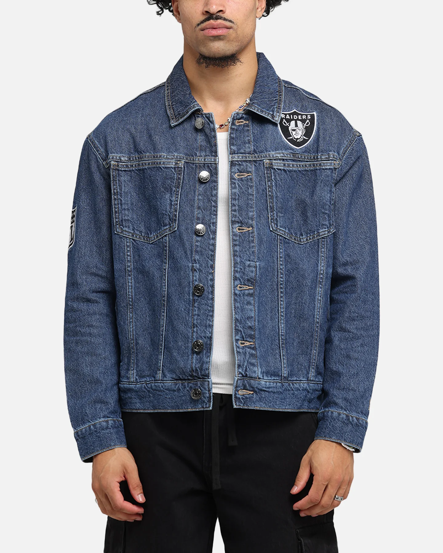 New Era Las Vegas Raiders NFL Denim Jacket Dark Blue - Image 2
