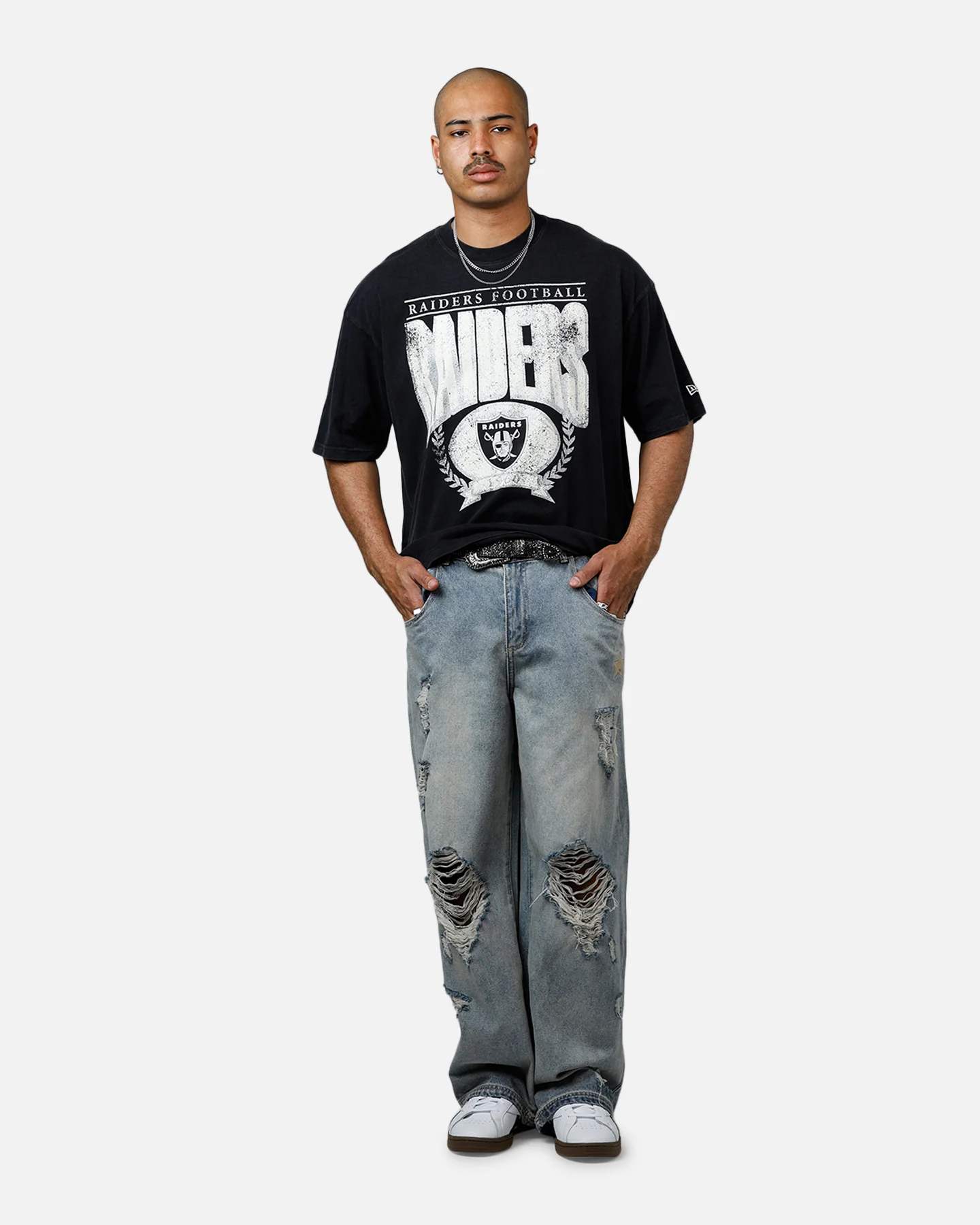 New Era Las Vegas Raiders Throwback T-Shirt Black - Image 3