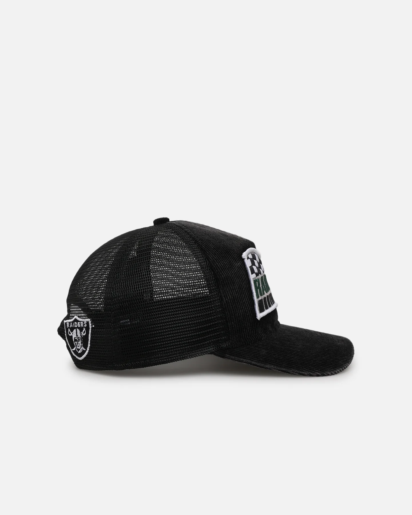New Era Las Vegas Raiders 'Washed Cord Racer' Corduroy Golfer Trucker Snapback Washed Black - Image 3