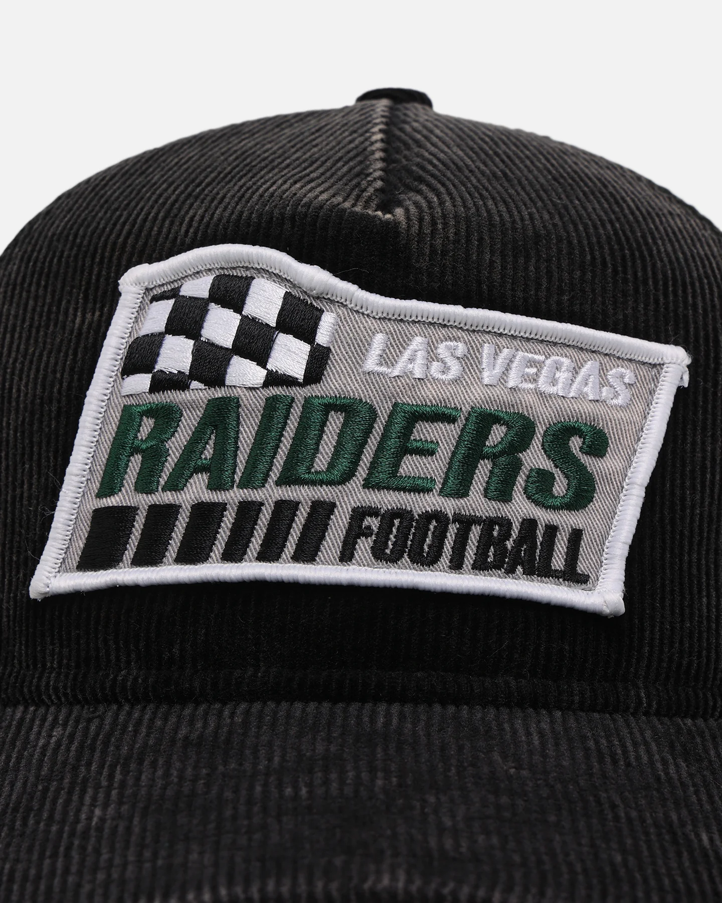 New Era Las Vegas Raiders 'Washed Cord Racer' Corduroy Golfer Trucker Snapback Washed Black - Image 5