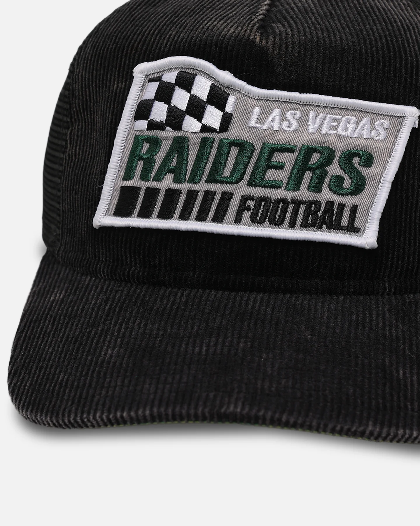 New Era Las Vegas Raiders 'Washed Cord Racer' Corduroy Golfer Trucker Snapback Washed Black - Image 7