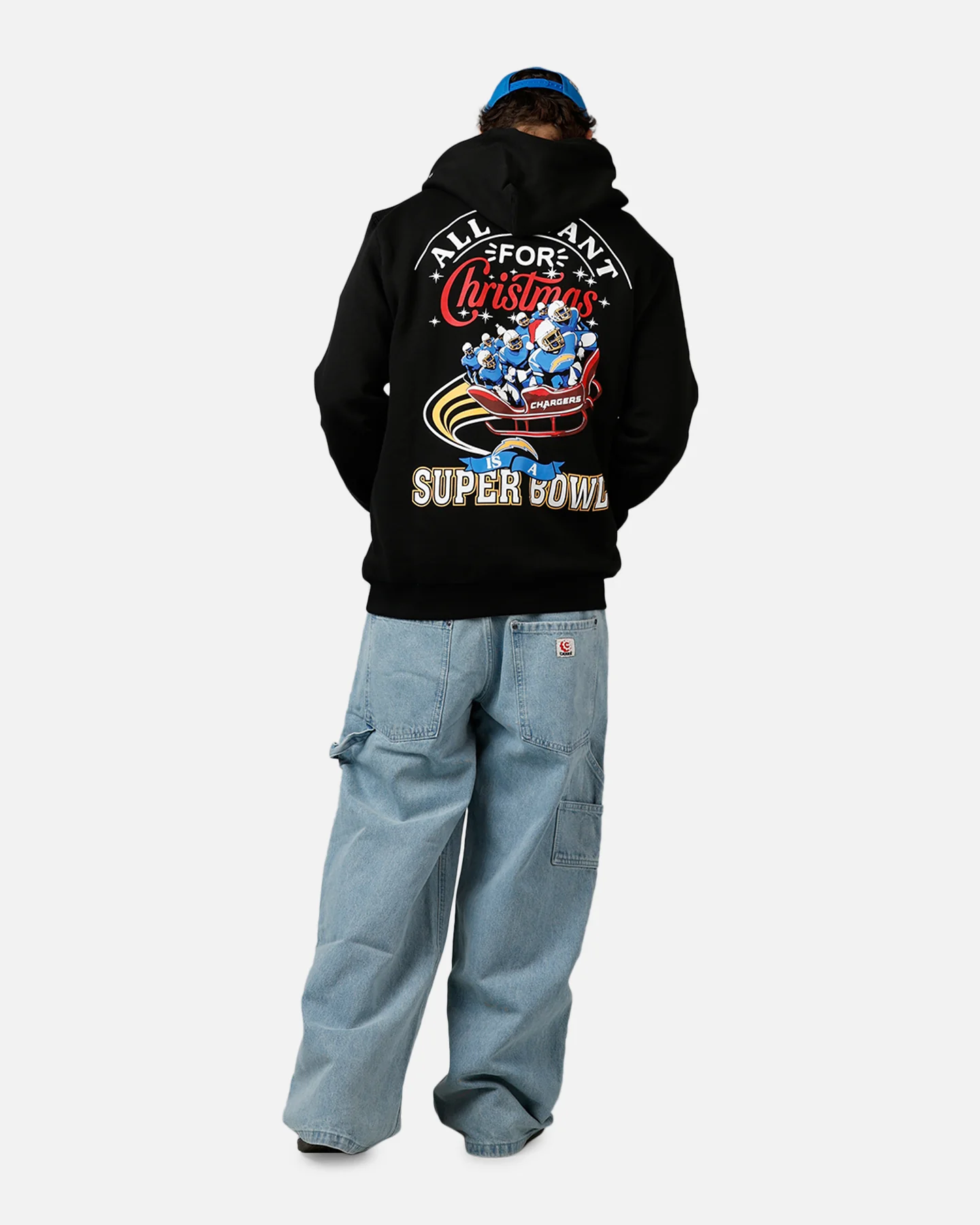 New Era Los Angeles Chargers All I Want For Christmas Hoodie Black - Image 6