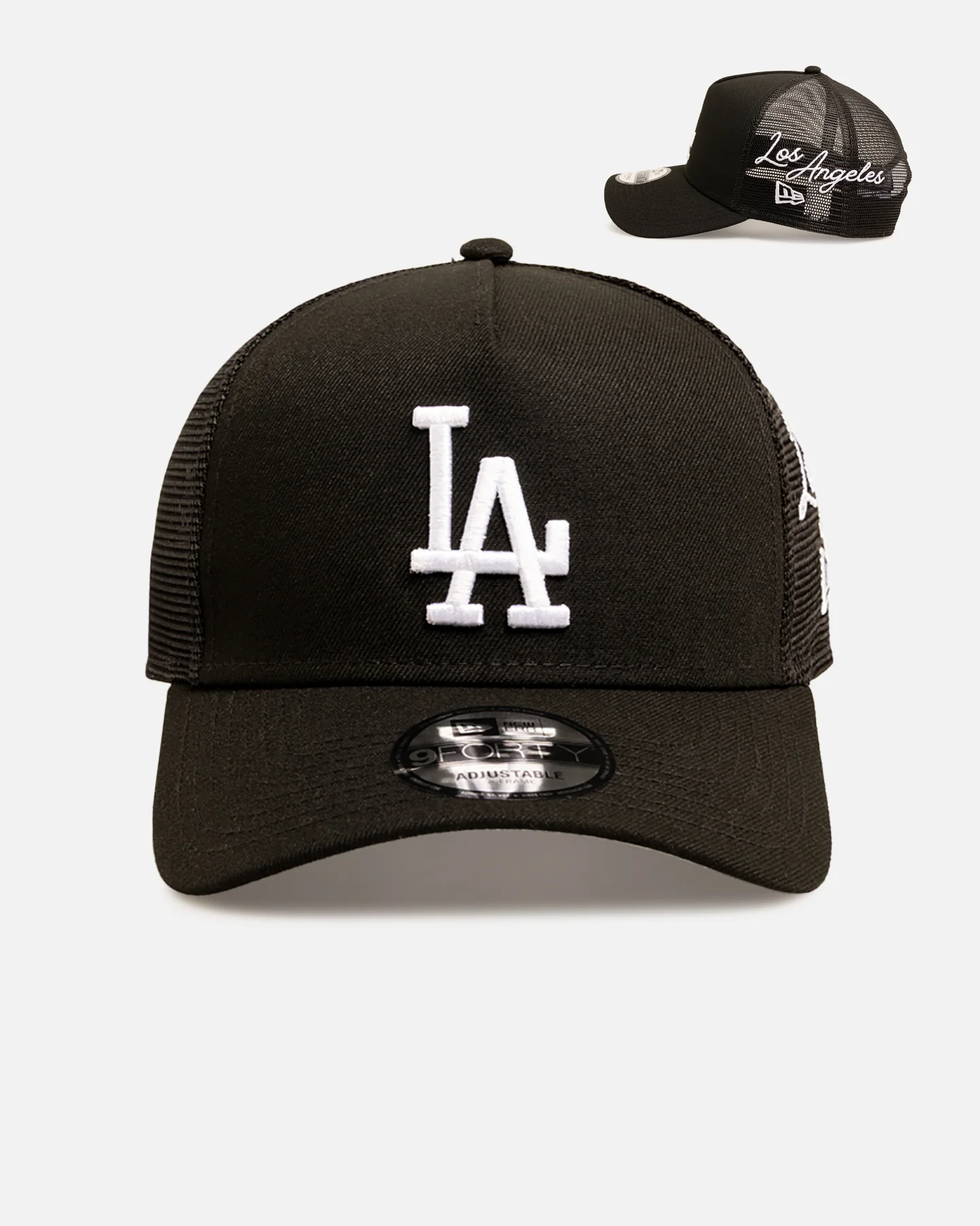 New Era Los Angeles Dodgers 9FORTY A-Frame Trucker Snapback Black