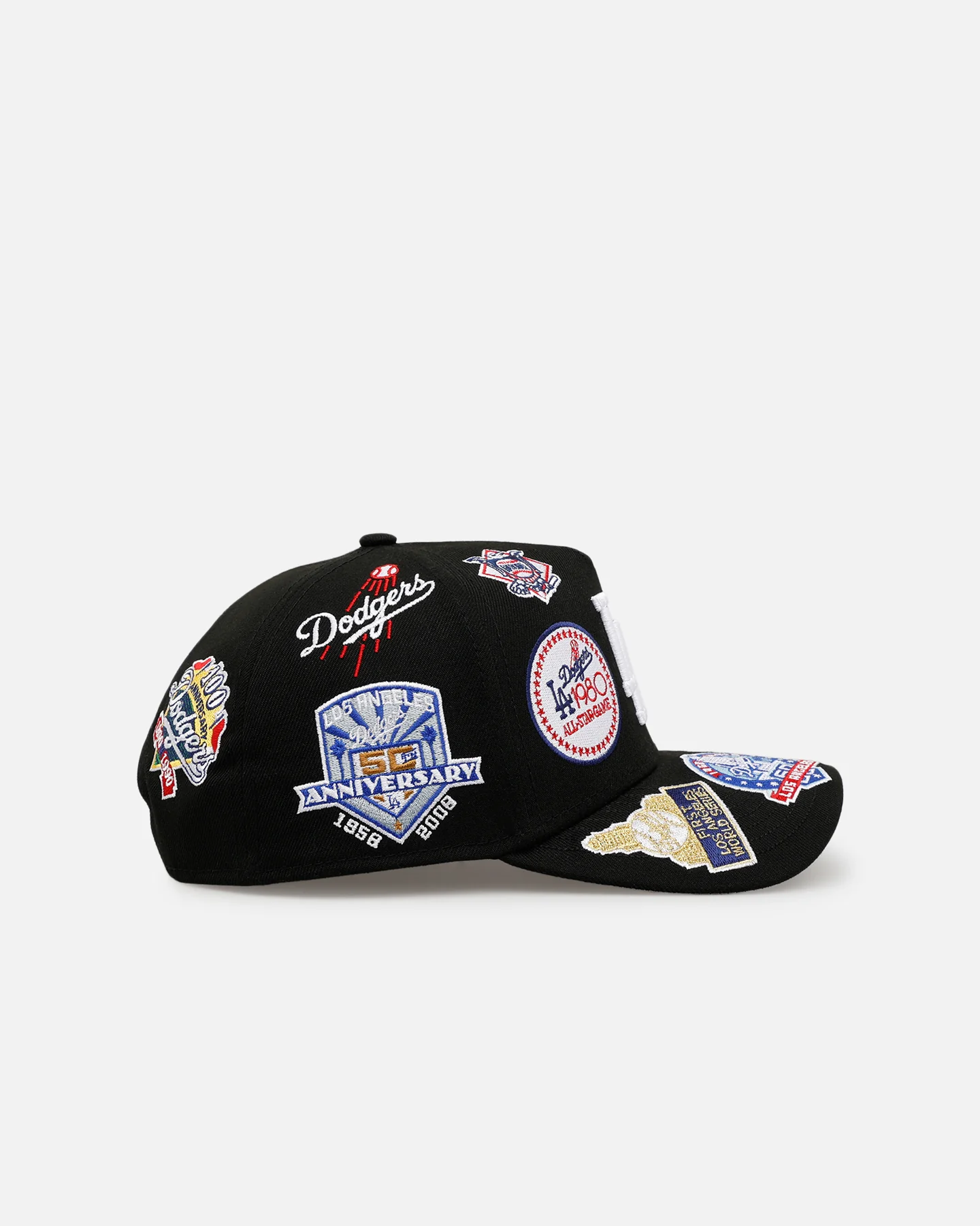 New Era Los Angeles Dodgers 'All Over Embroidery' 9FORTY A-Frame Snapback Black - Image 3