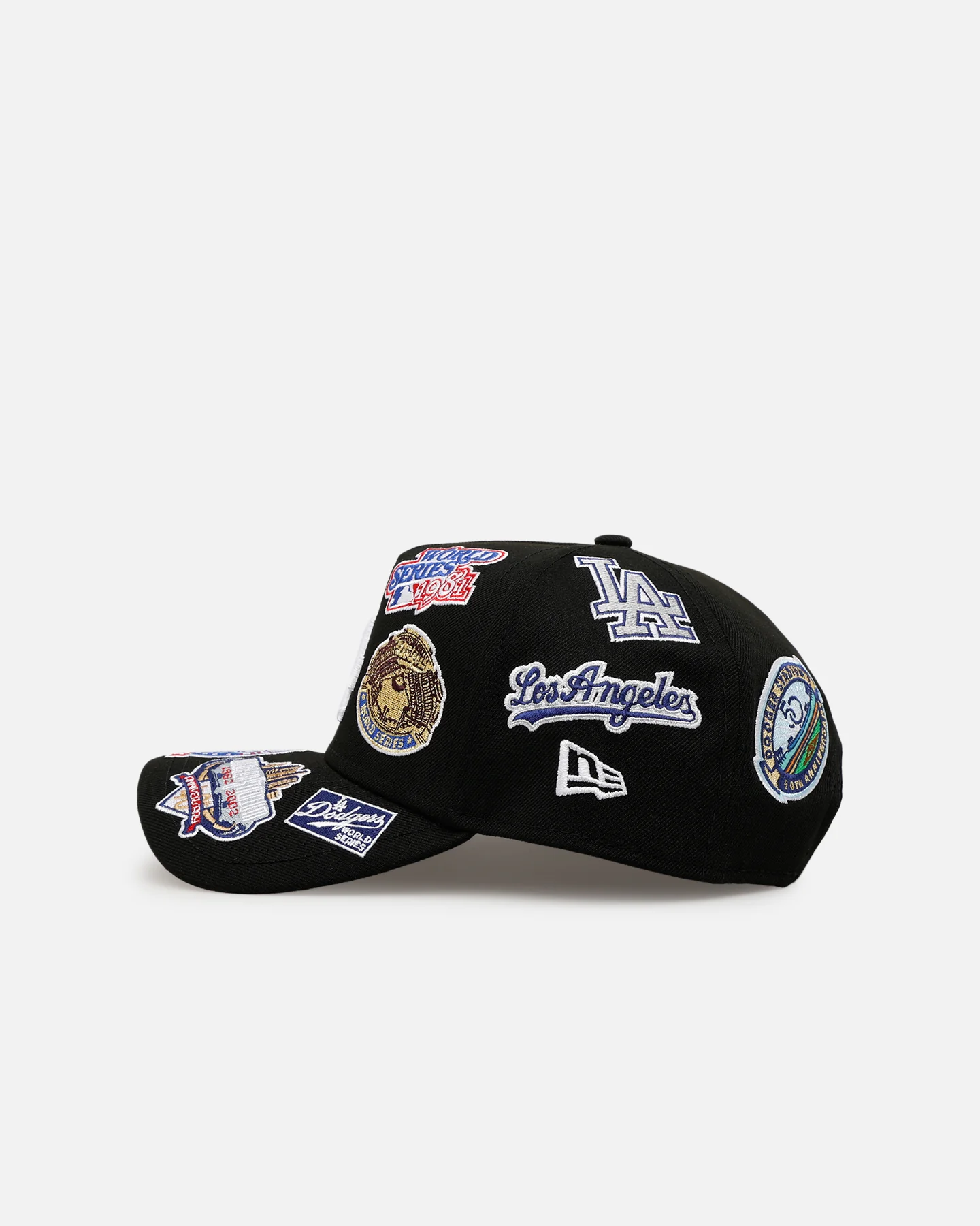 New Era Los Angeles Dodgers 'All Over Embroidery' 9FORTY A-Frame Snapback Black - Image 4