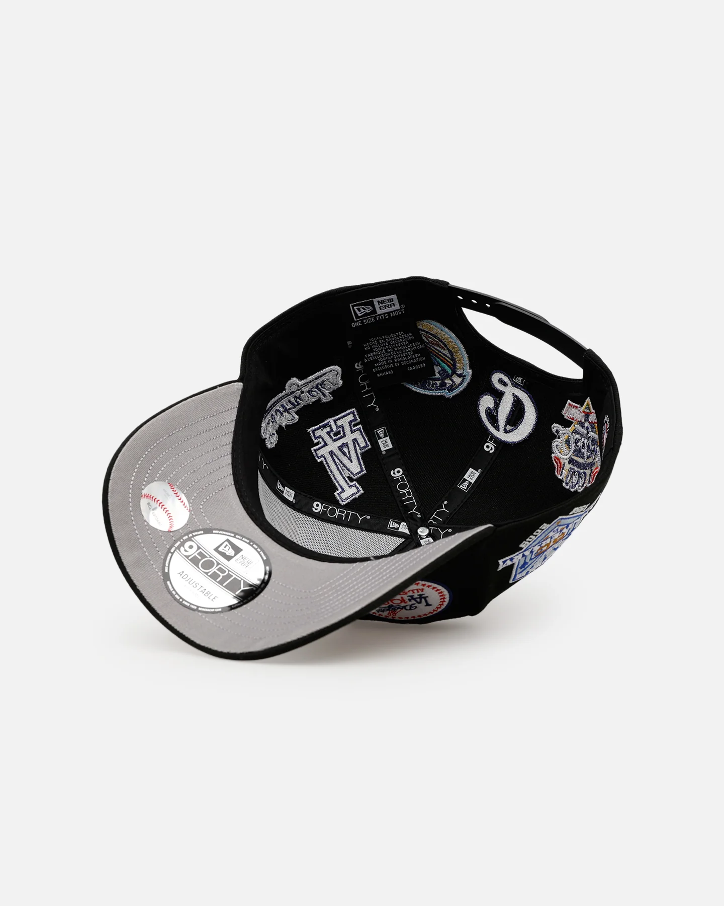 New Era Los Angeles Dodgers 'All Over Embroidery' 9FORTY A-Frame Snapback Black - Image 6