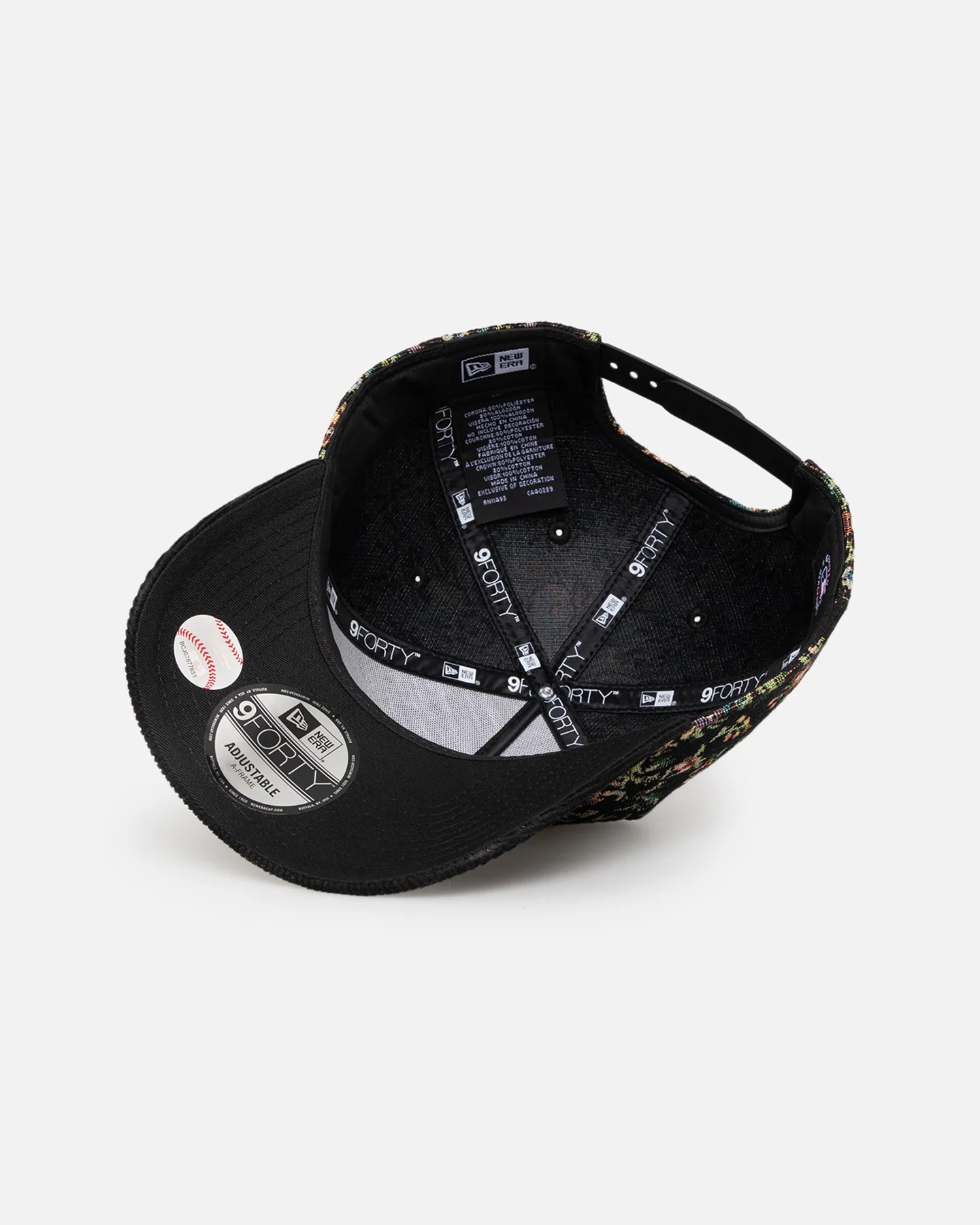 New Era Los Angeles Dodgers 'Black Corduroy Floral Tapestry' 9FORTY A-Frame Snapback Tapestry/Black - Image 7