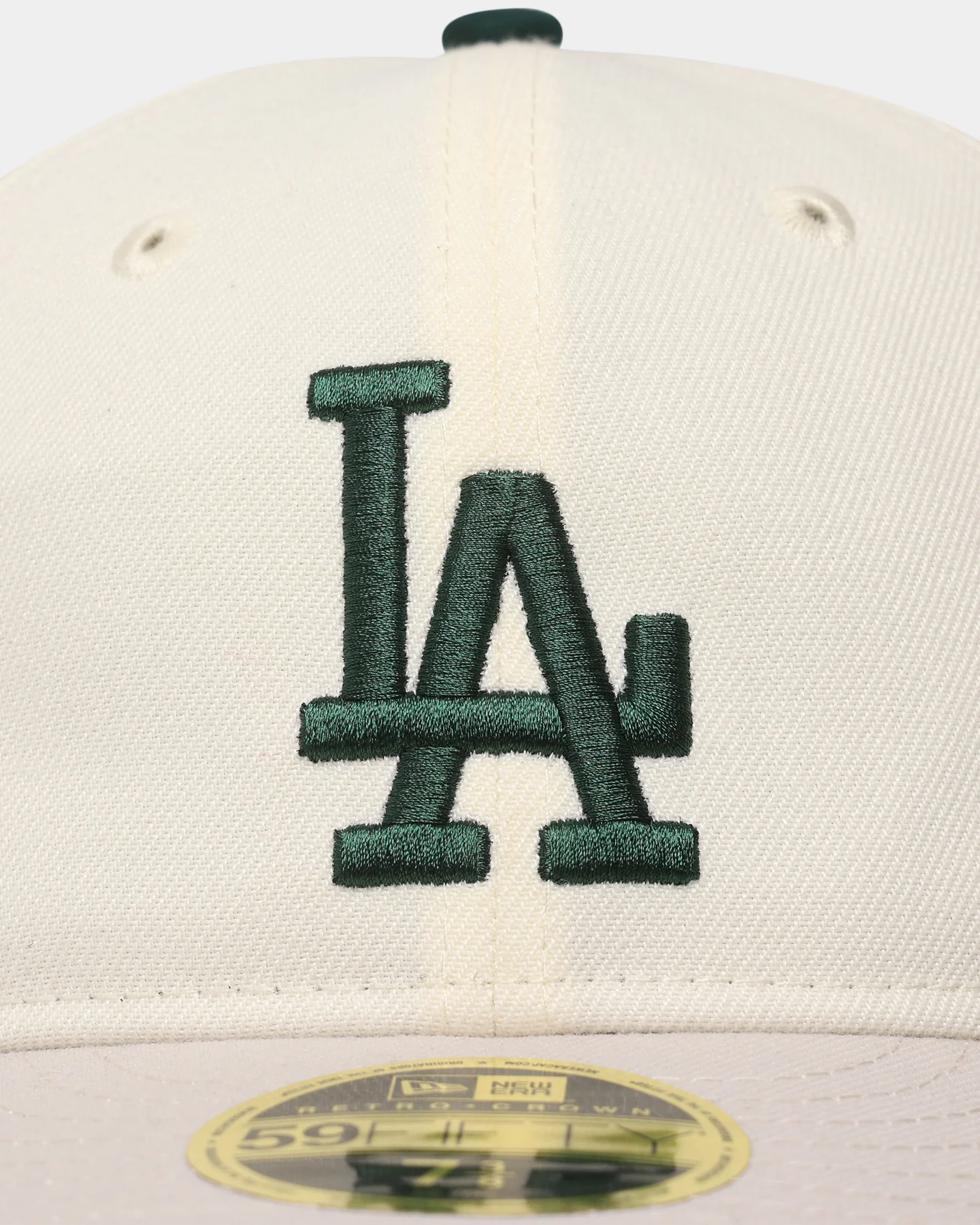 New Era Los Angeles Dodgers 'Chrome White Dark Green' 59FIFTY Retro Crown Fitted Chrome White Dark Green - Image 6