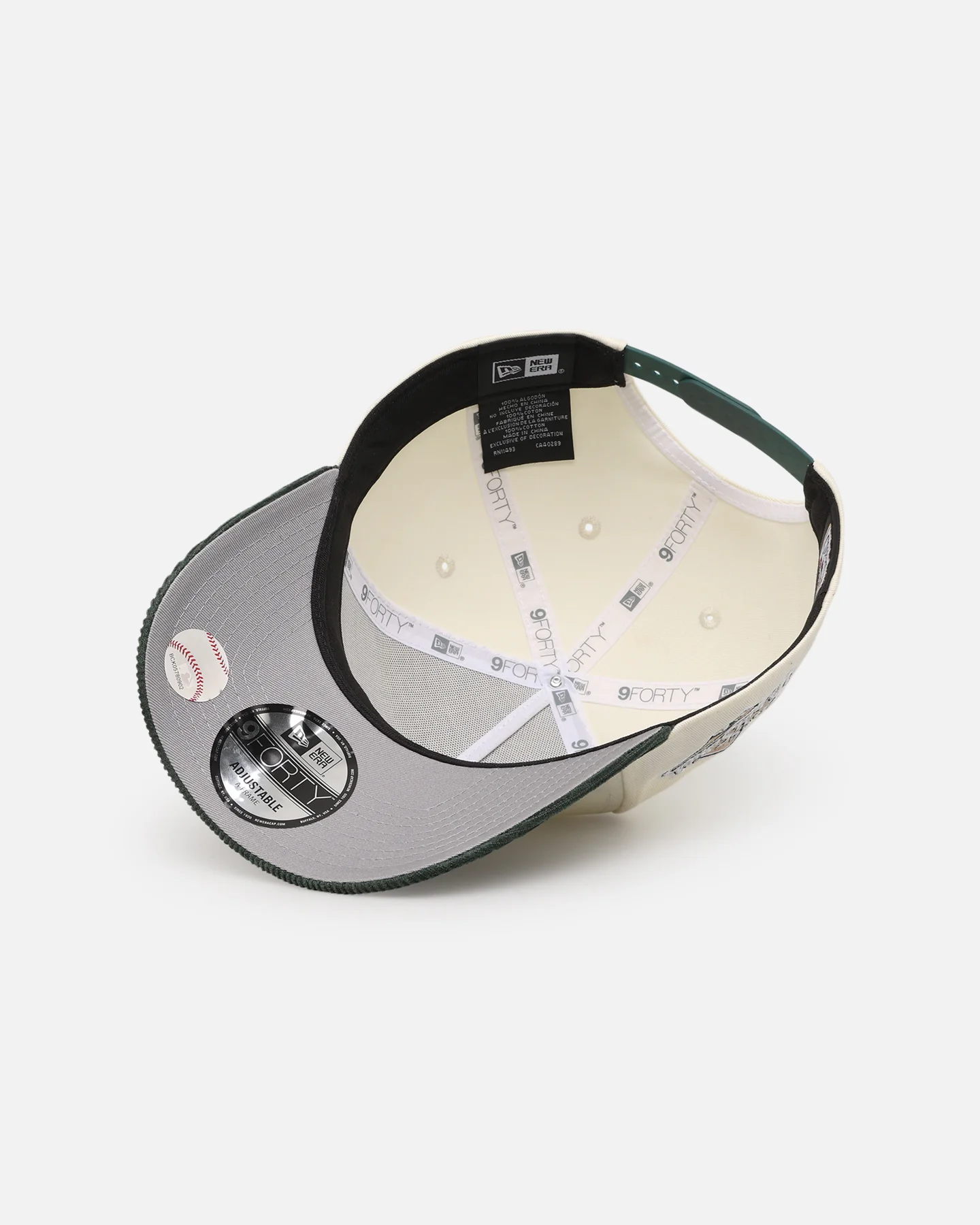 New Era Los Angeles Dodgers 'Chrome White Green' Corduroy Visor 9FORTY A-Frame Snapback Chrome - Image 6