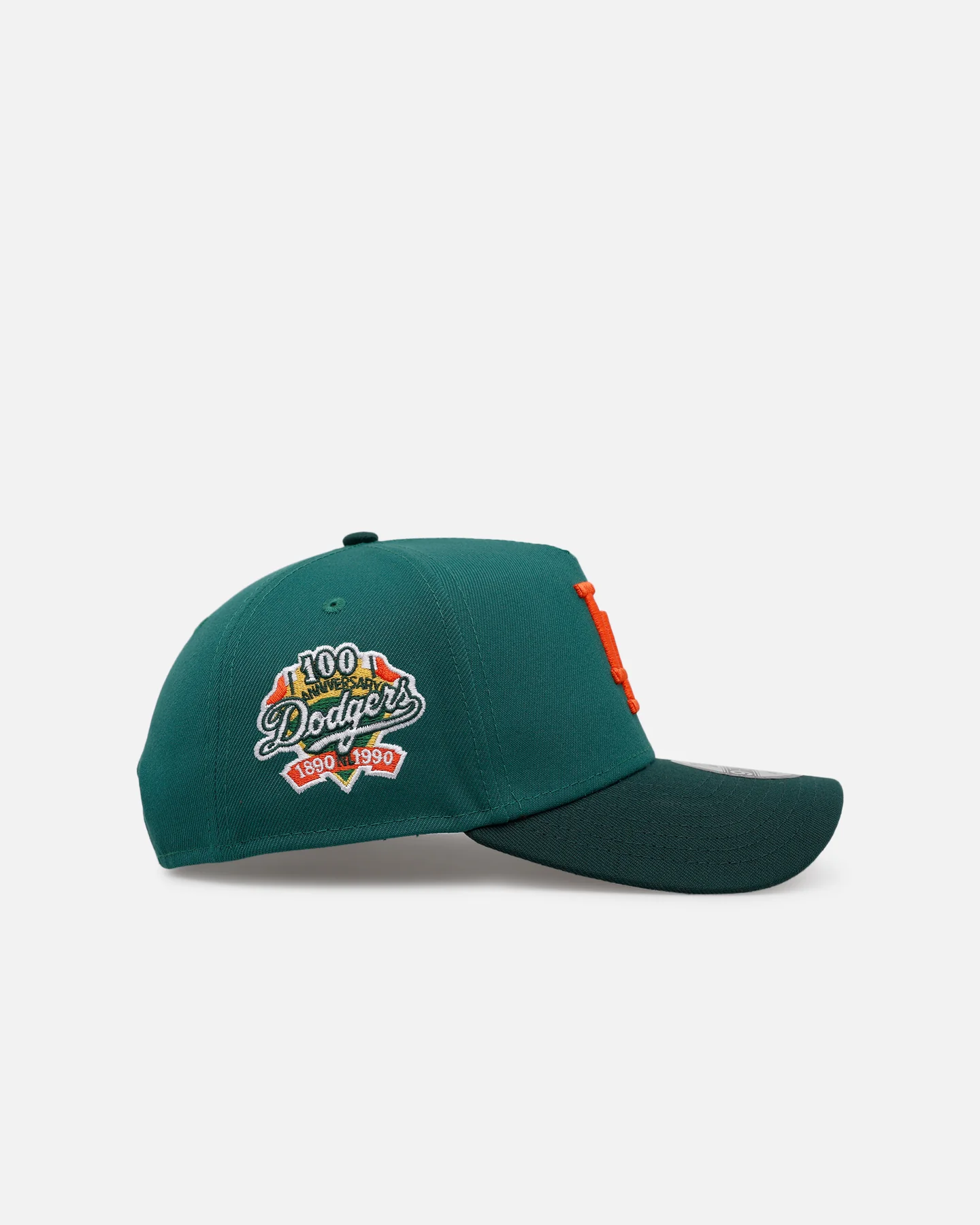 New Era Los Angeles Dodgers 'Citrus 2.0' 9FORTY A-Frame Snapback Dark Green/Orange - Image 3