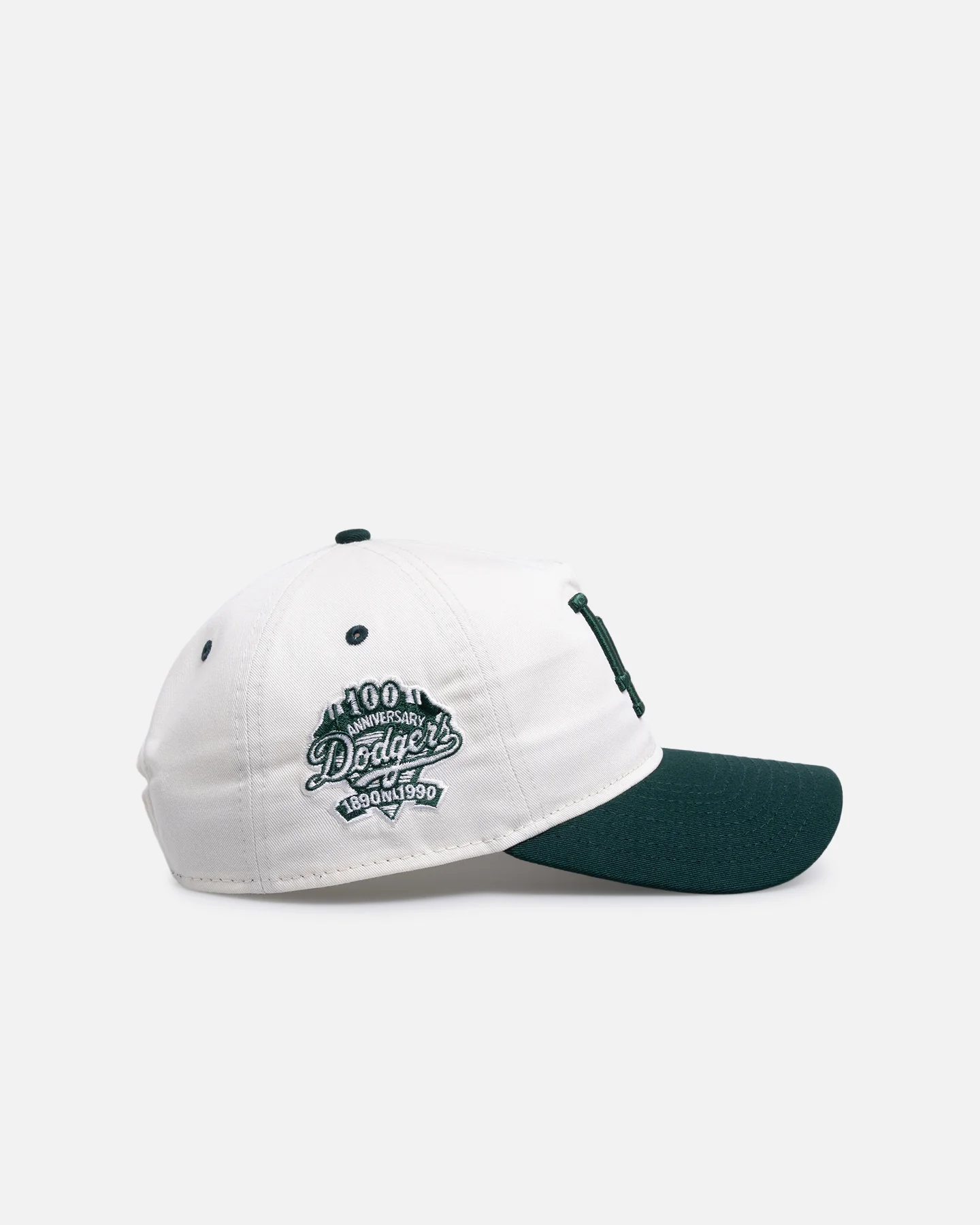 New Era Los Angeles Dodgers 'Dark Green Chrome' 9FORTY A-Frame Snapback White/Green - Image 3