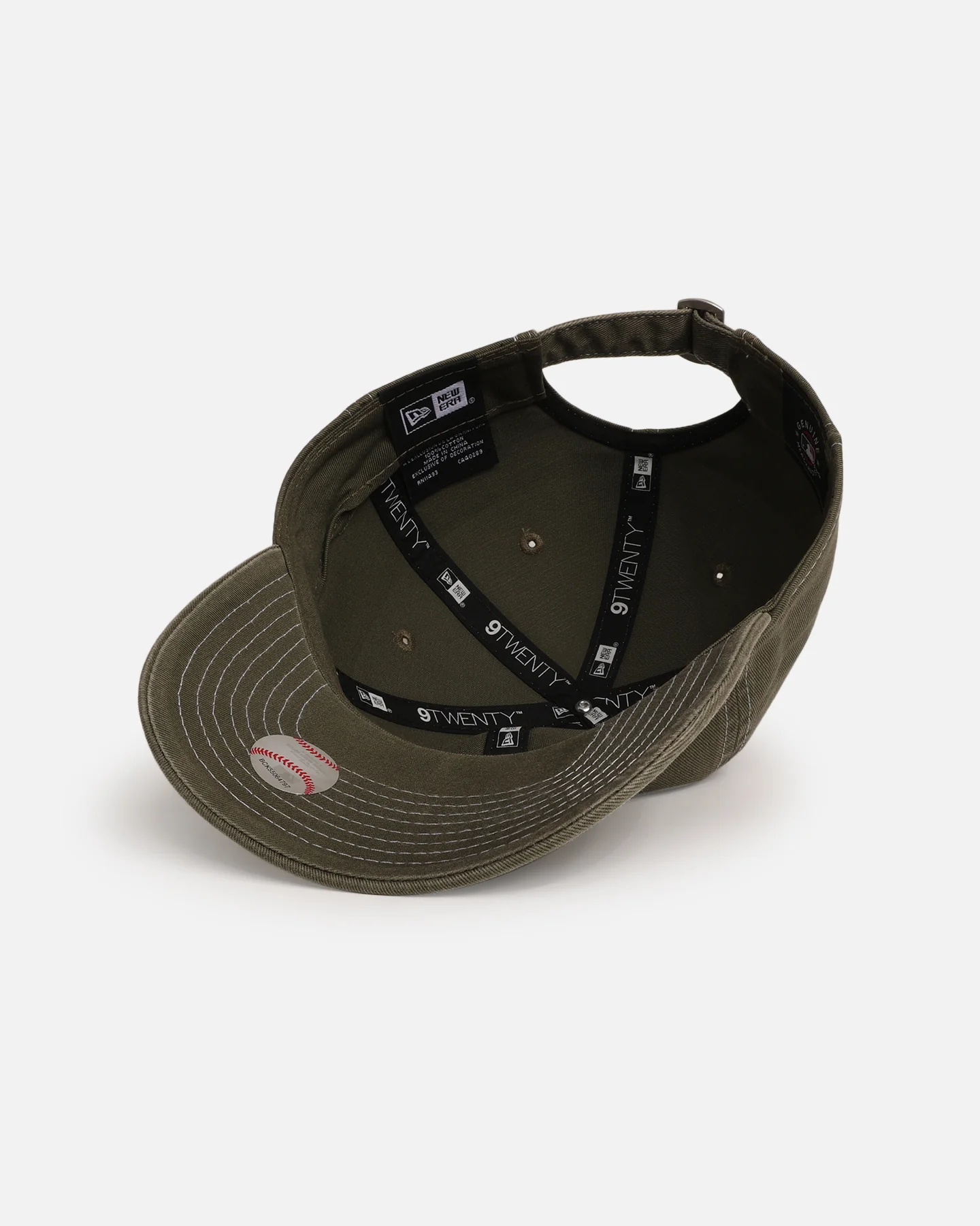 New Era Los Angeles Dodgers 'Frayed' 9TWENTY Strapback Green Med - Image 6