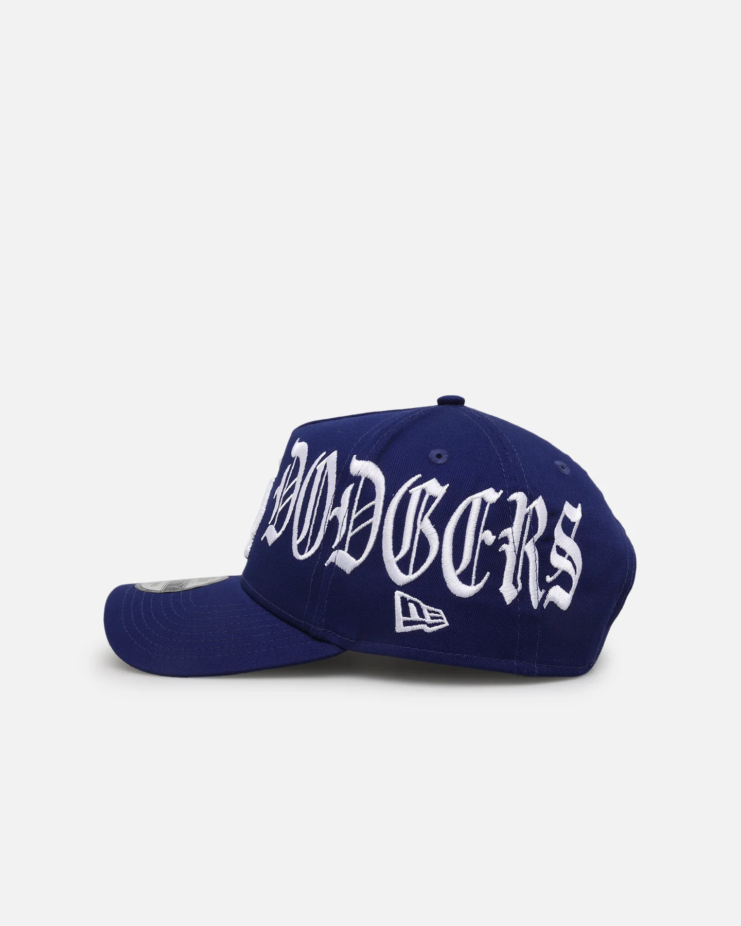 New Era Los Angeles Dodgers 'Gothic Script' 9FORTY A-Frame Snapback Dark Royal/Grey - Image 4