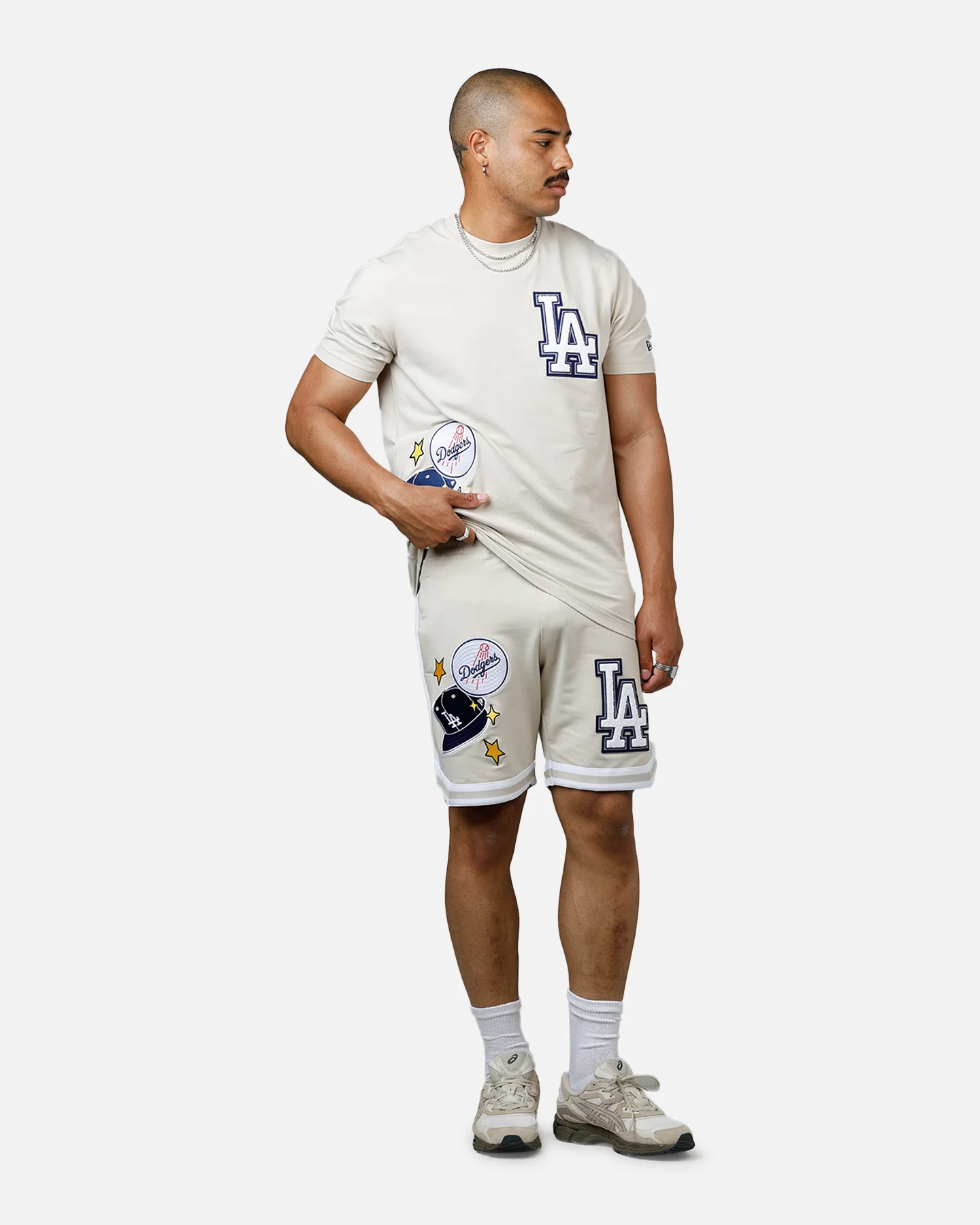New Era Los Angeles Dodgers 'Logo Select' Summer T-Shirt Stone - Image 3
