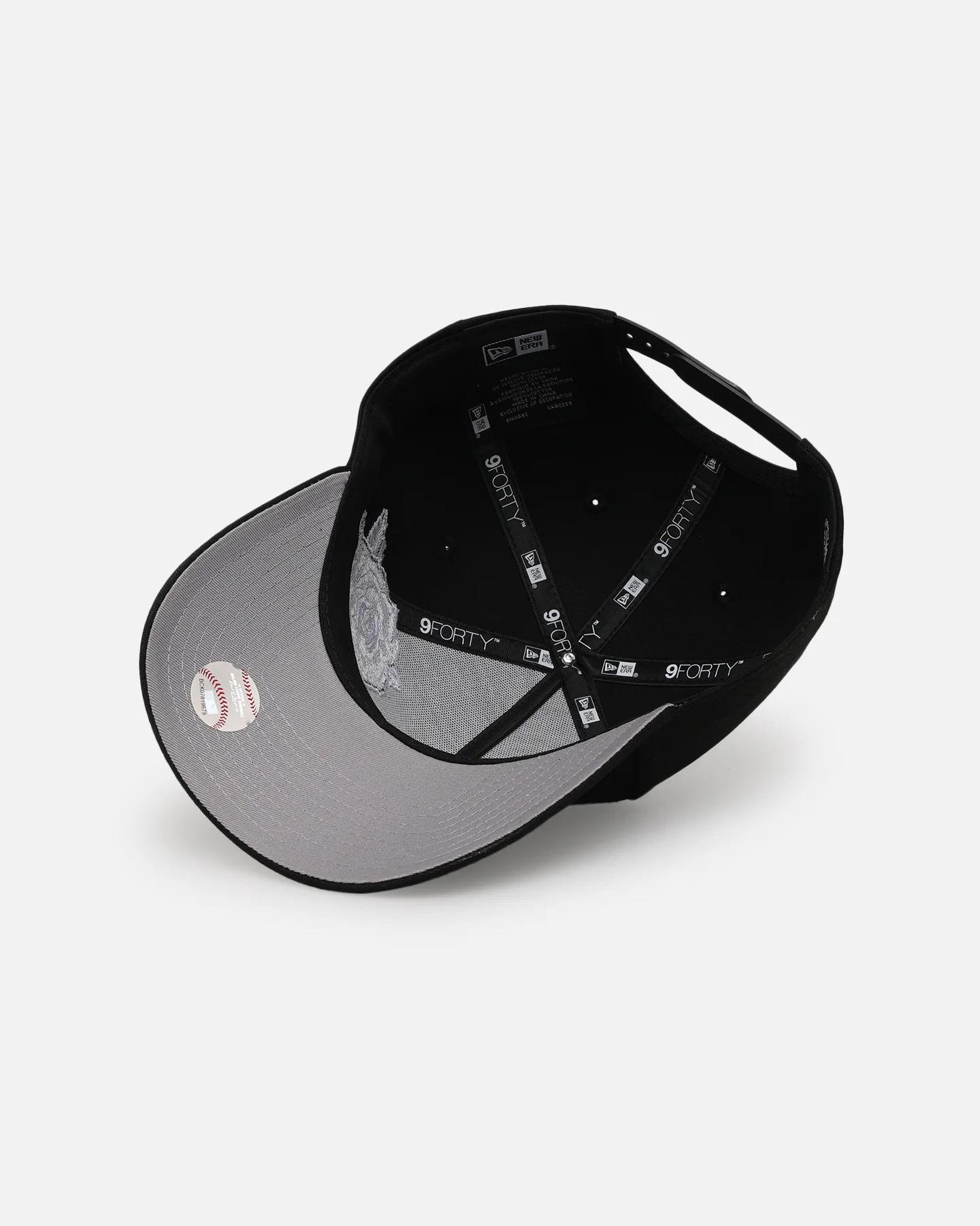 New Era Los Angeles Dodgers 'Ornate Rose' 9FORTY A-Frame Snapback Black/White - Image 6