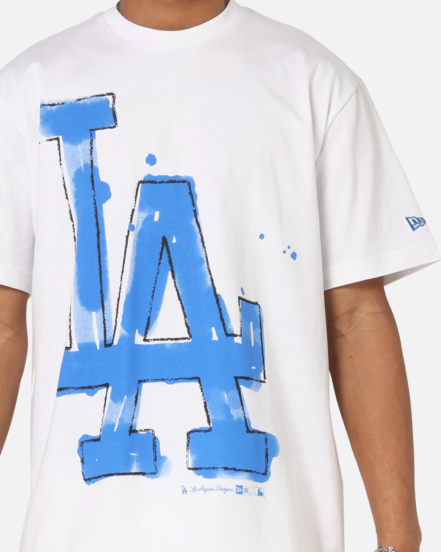 New Era Los Angeles Dodgers Oversized Paint T-Shirt White - Image 6