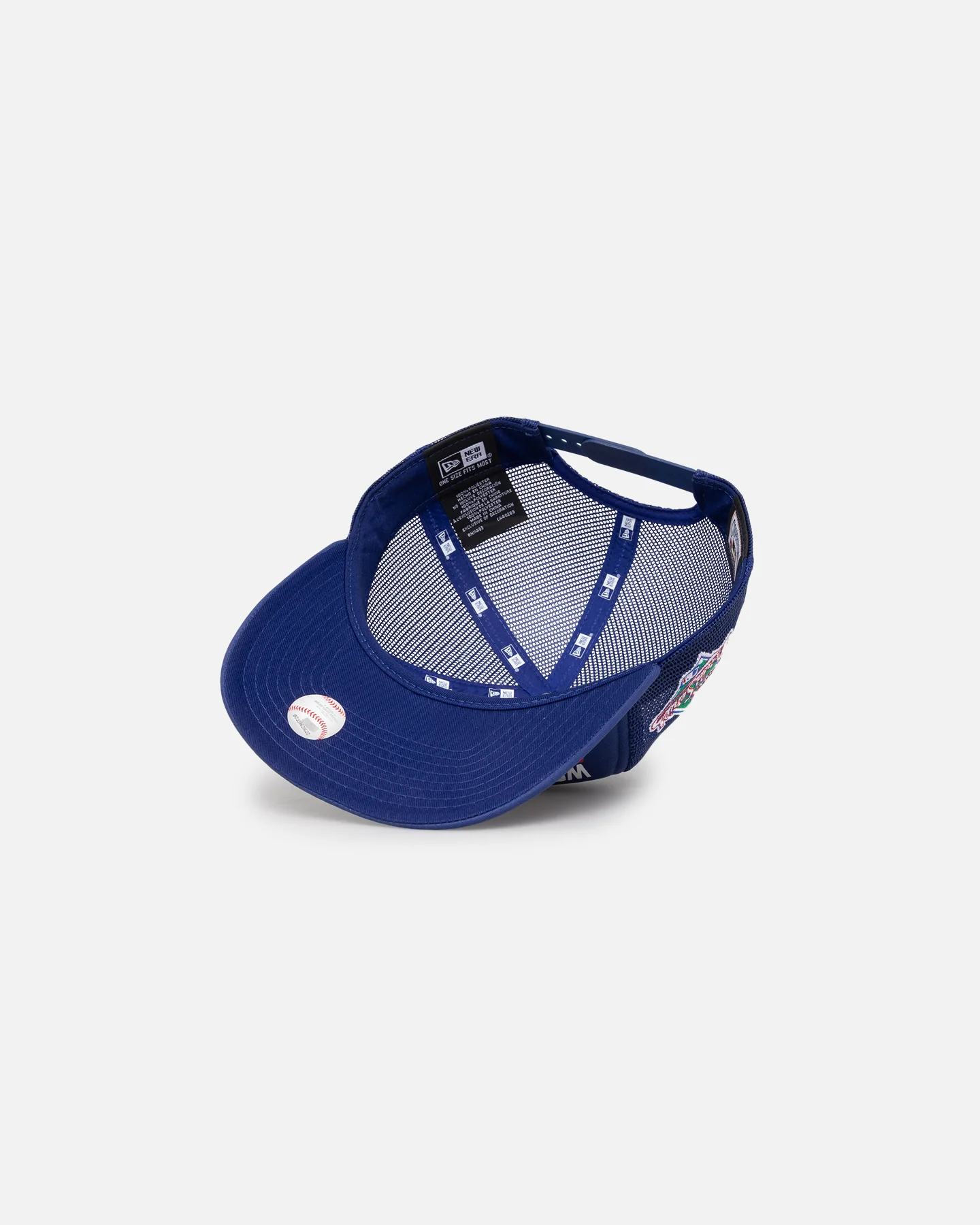 New Era Los Angeles Dodgers Pre-Curved Golfer Trucker Snapback Dark Royal - Image 6