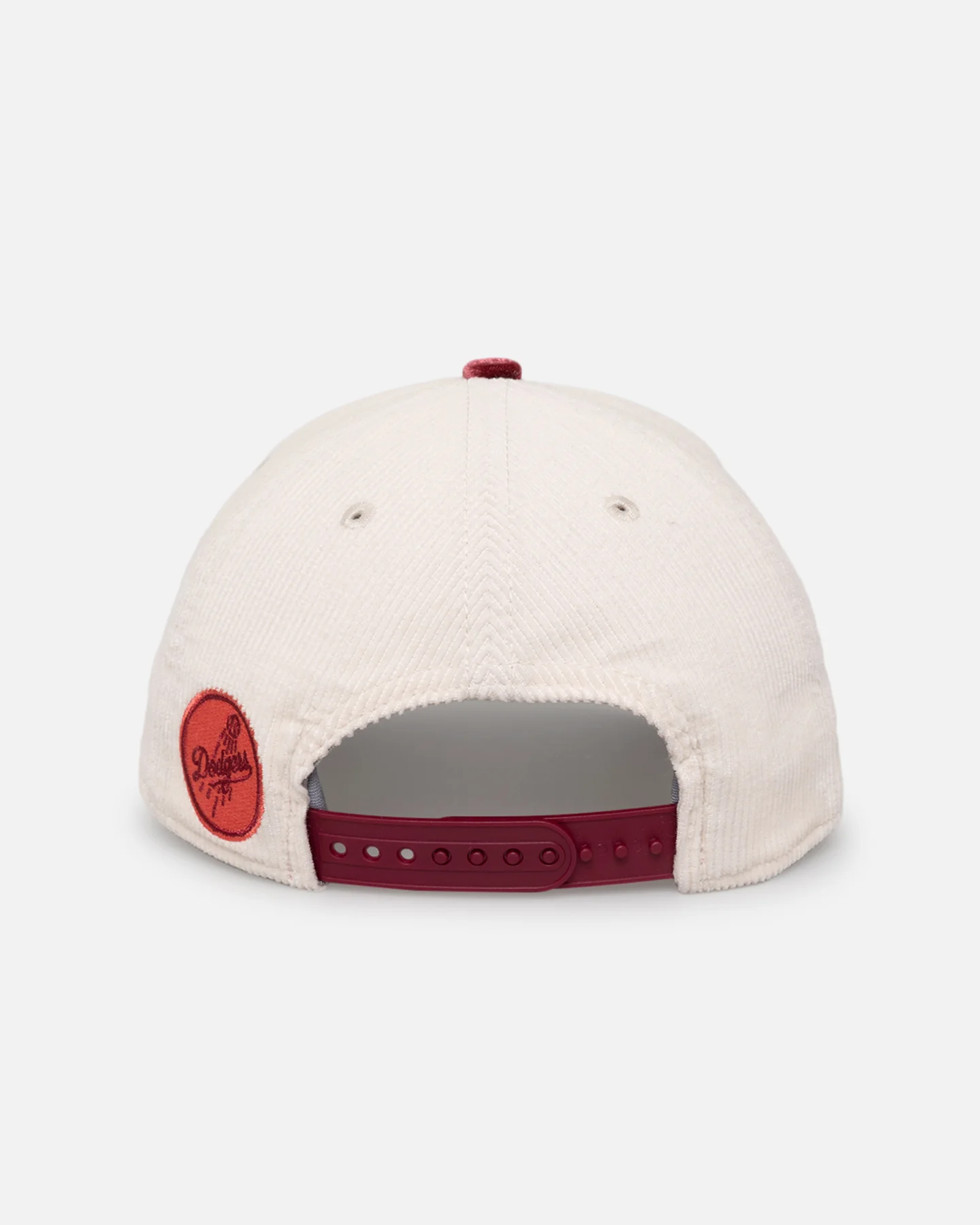 New Era Los Angeles Dodgers 'Premium Corduroy Velvet' 9FORTY A-Frame Snapback Chrome White/Cardinal - Image 3
