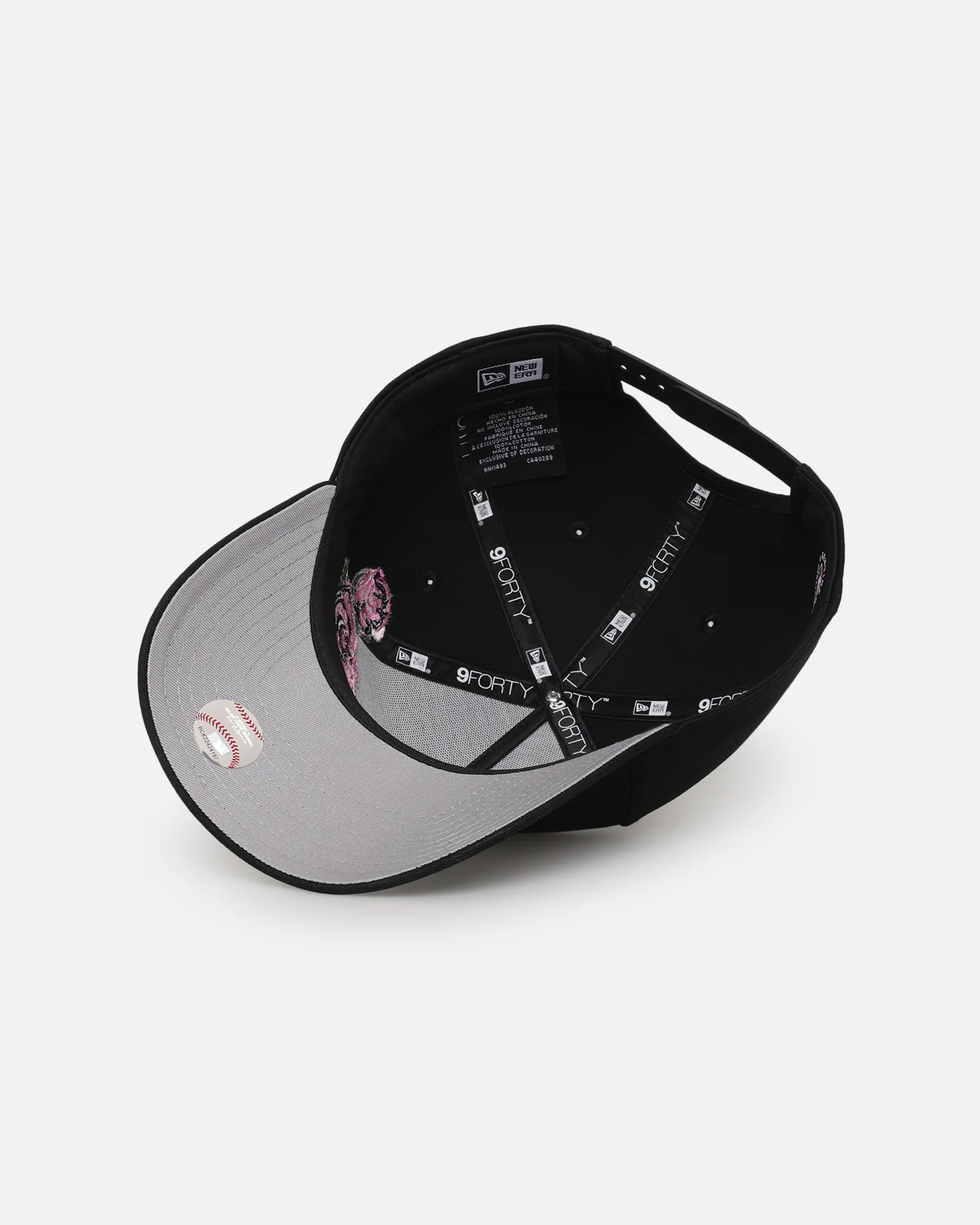New Era Los Angeles Dodgers 'Pink Rose Embroidery' 9FORTY A-Frame Snapback Black/Pink - Image 6