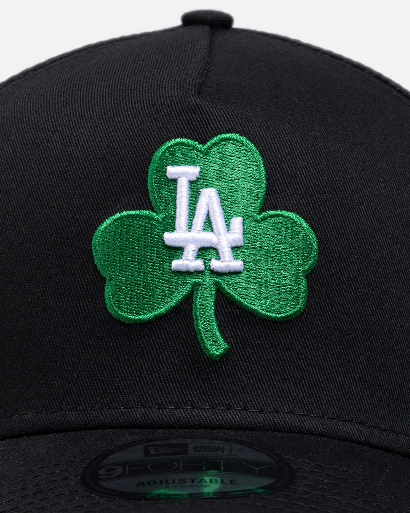 New Era Los Angeles Dodgers 'St.Patrick's Day' 9FORTY A-Frame Snapback Black/Green - Image 5