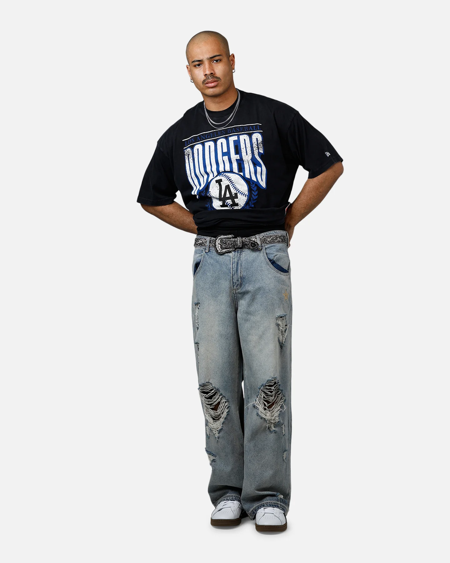 New Era Los Angeles Dodgers Throwback T-Shirt Black - Image 3