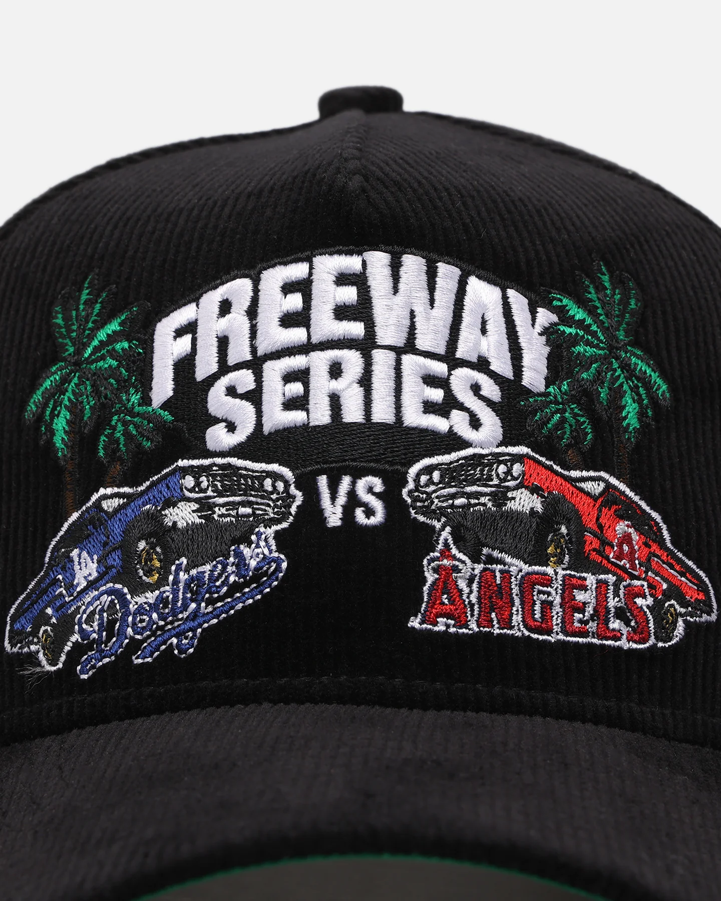 New Era Los Angeles Dodgers X Los Angeles Angels Freeway Series 9FORTY A-Frame Corduroy Snapback Black - Image 5