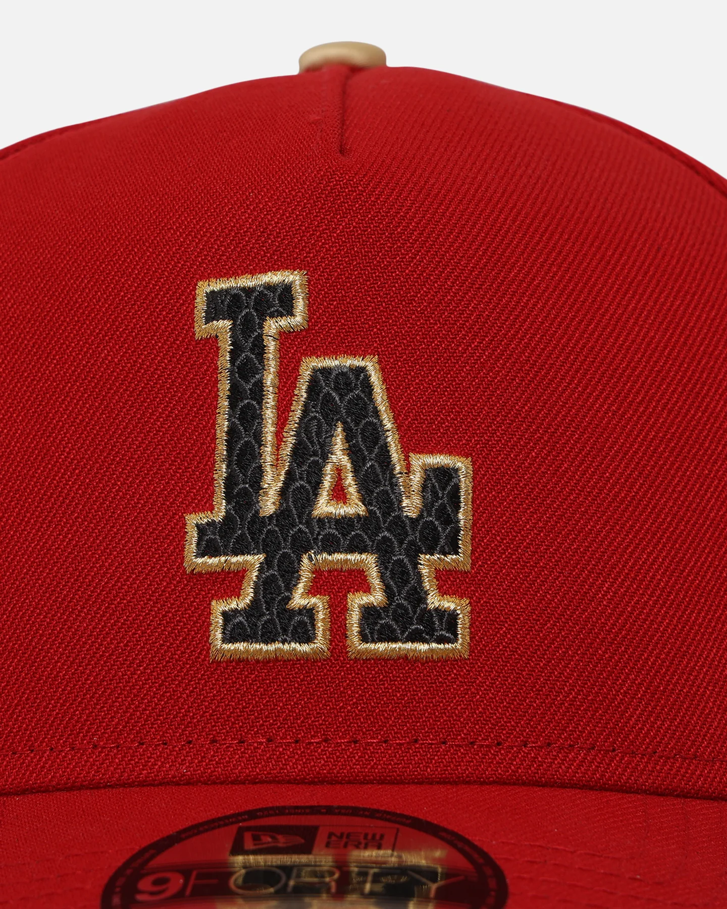 New Era Los Angeles Dodgers 'Year Of The Snake' 9FORTY A-Frame Snapback Red/Gold - Image 5
