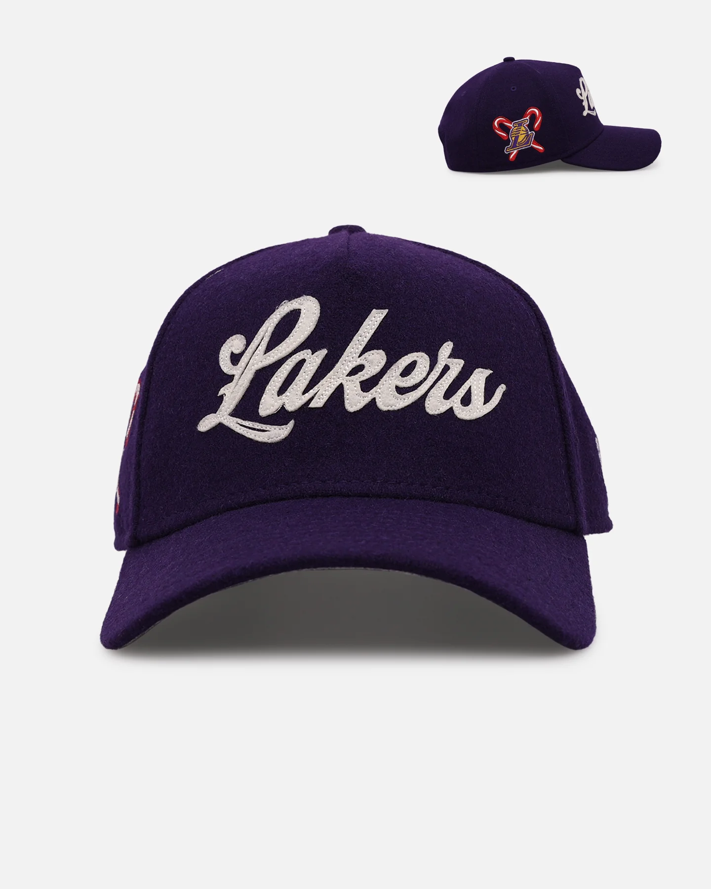 New Era Los Angeles Lakers 'Candy Cane Side Patch' 9FORTY A-Frame Snapback Official Team Color