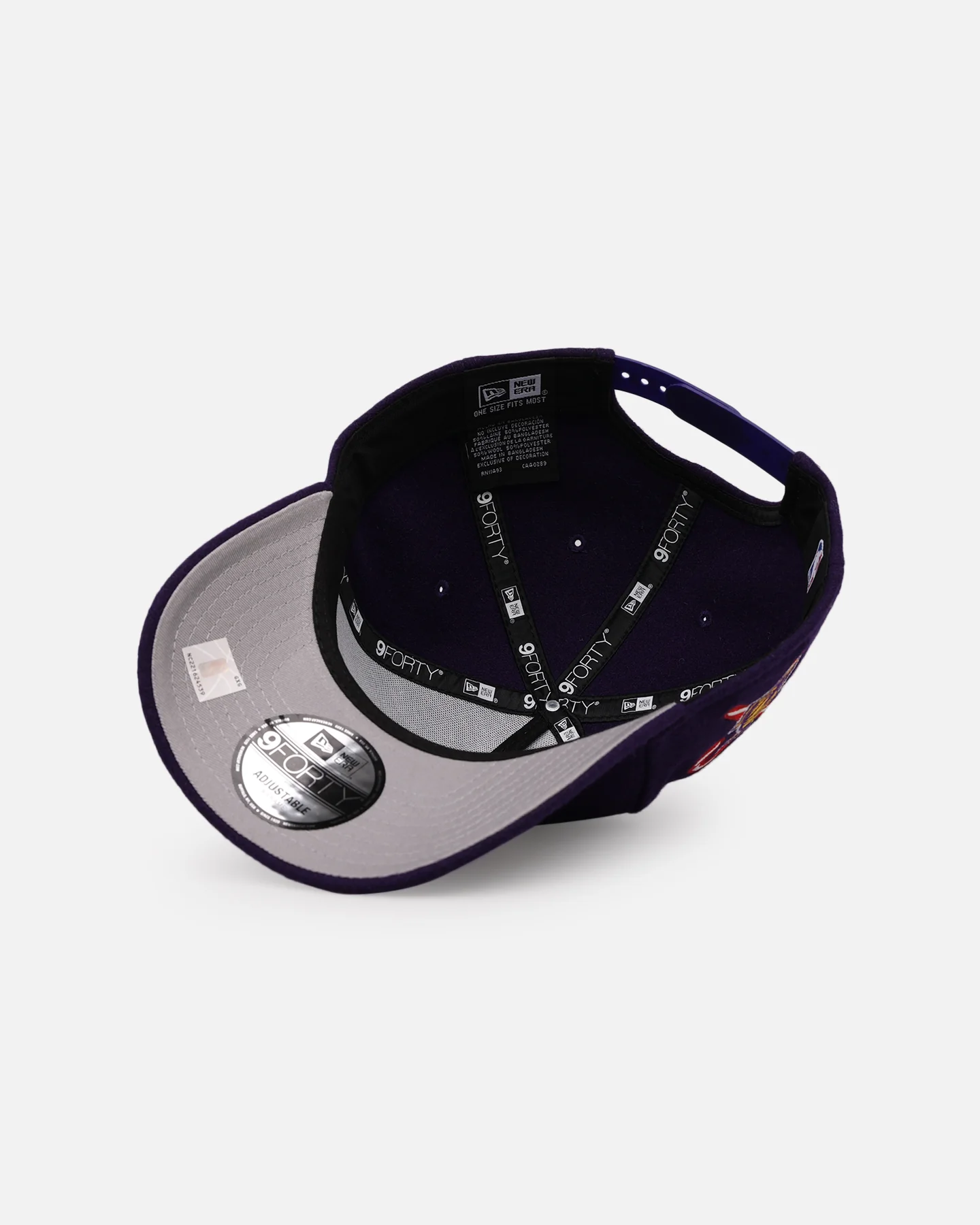 New Era Los Angeles Lakers 'Candy Cane Side Patch' 9FORTY A-Frame Snapback Official Team Color - Image 6