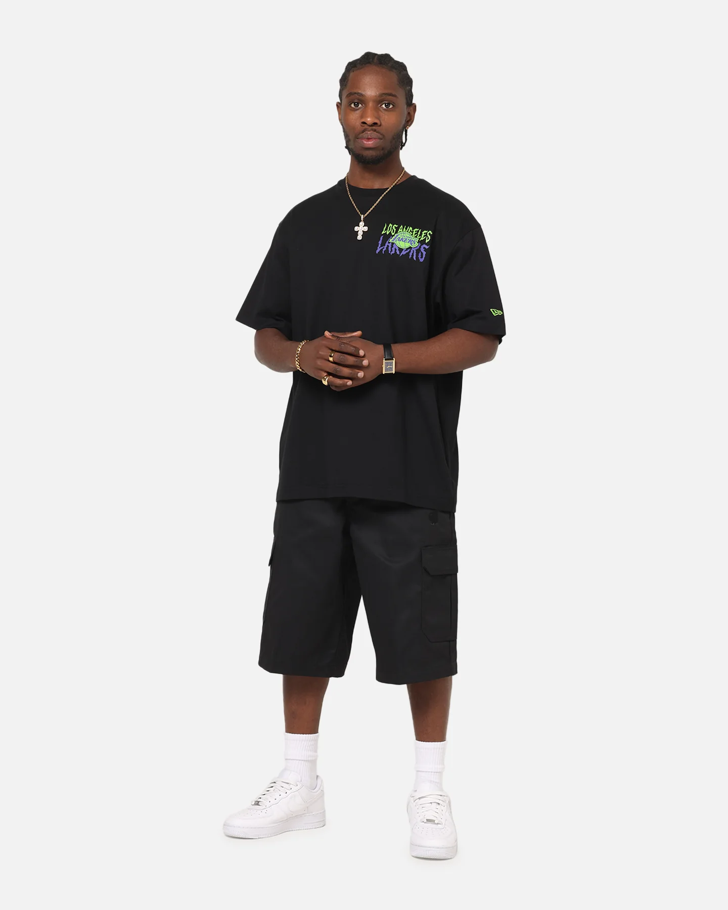 New Era Los Angeles Lakers Drip T-Shirt Black - Image 4