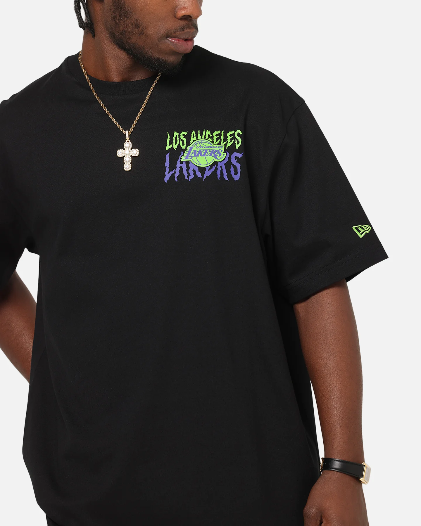 New Era Los Angeles Lakers Drip T-Shirt Black - Image 8