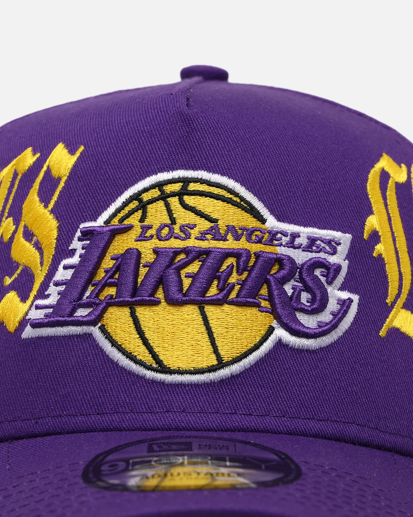 New Era Los Angeles Lakers 'Goth Script' 9FORTY A-Frame Snapback Purple/Gold - Image 5