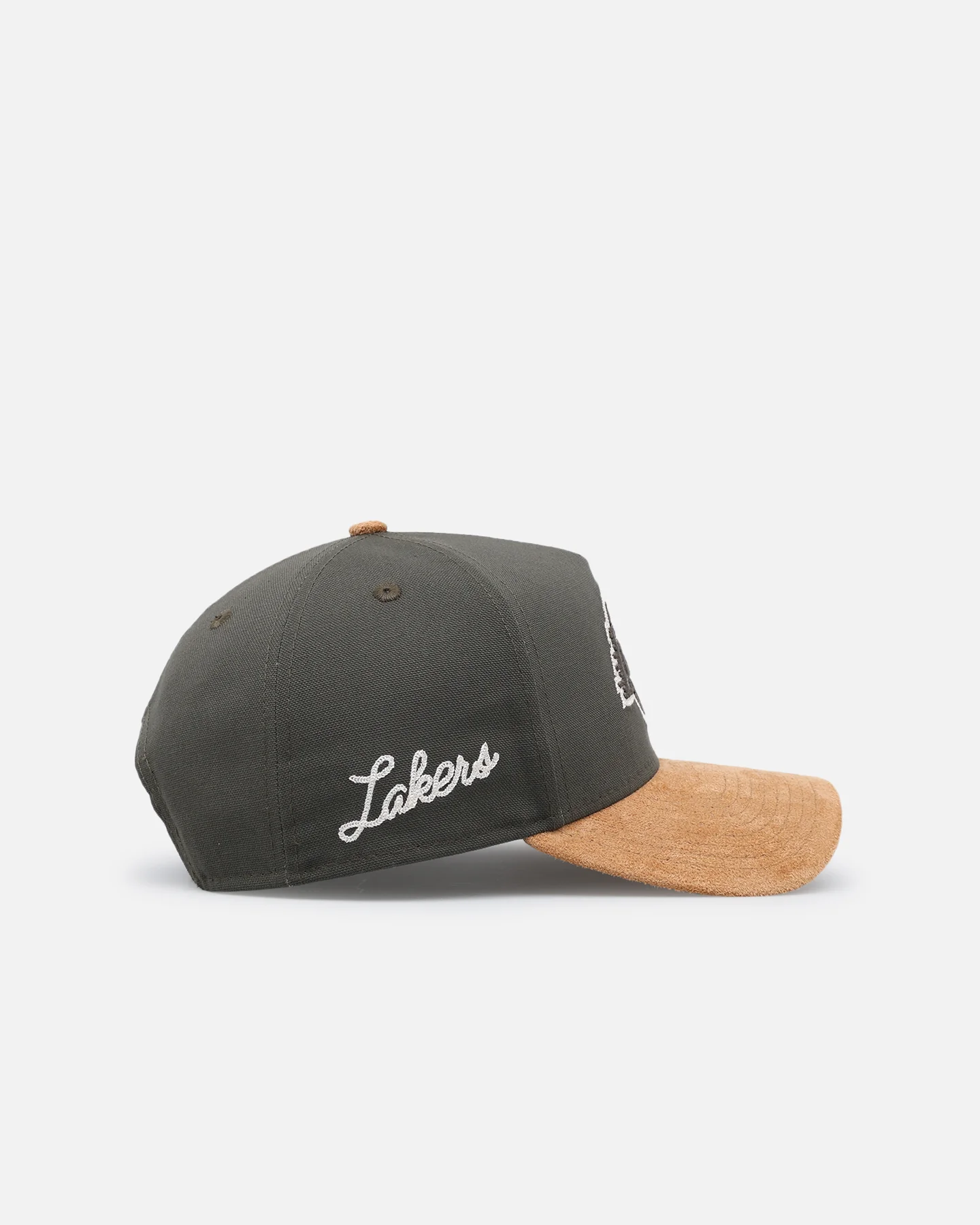 New Era Los Angeles Lakers 'Moss Canvas Wheat' 9FORTY A-Frame Snapback Moss Canvas/Ivory - Image 4