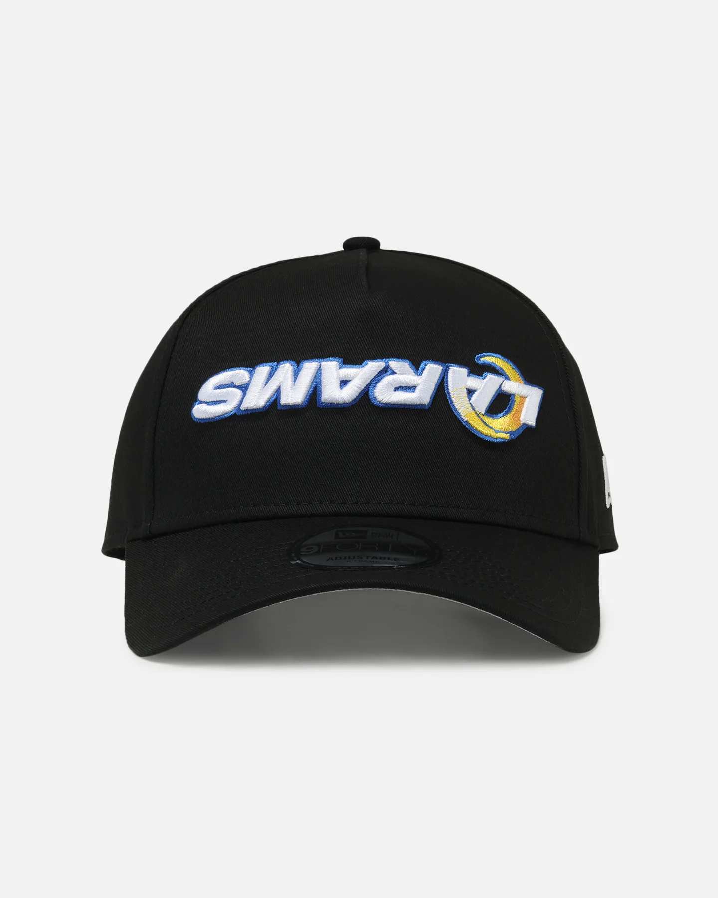 New Era Los Angeles Rams 'Upside Down Logo' 9FORTY A-Frame Snapback Black