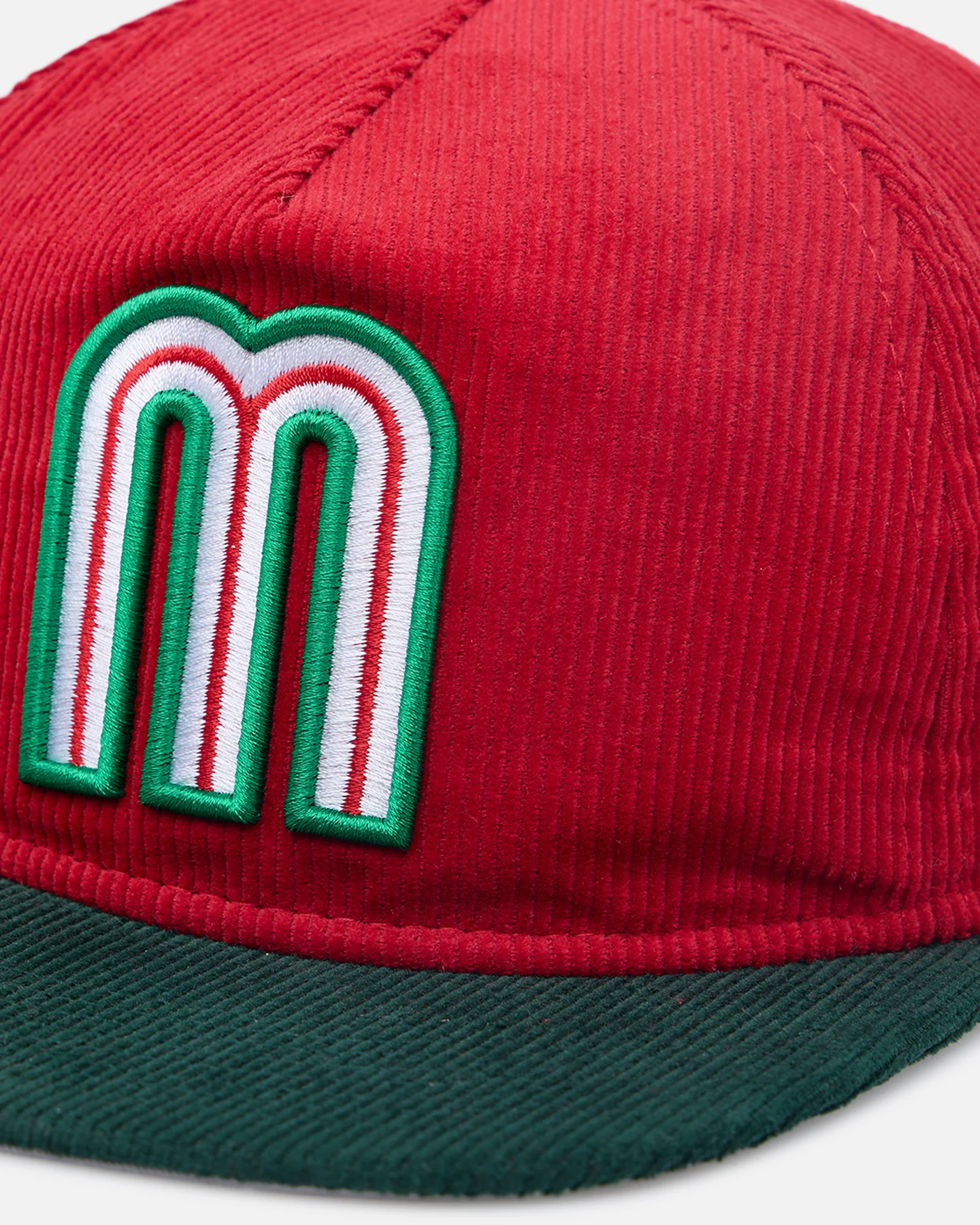 New Era Mexico National Baseball Team 'Mexican Cord Golfer' Corduroy Golfer Snapback Red/Green - Image 2