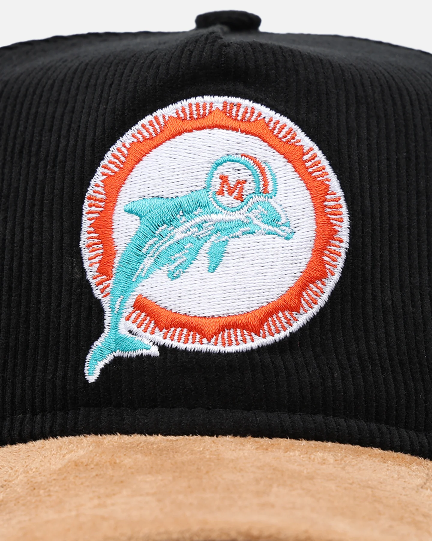 New Era Miami Dolphins 'Corduroy Suede' Pre-Curved Golfer Snapback Washed Black - Image 6