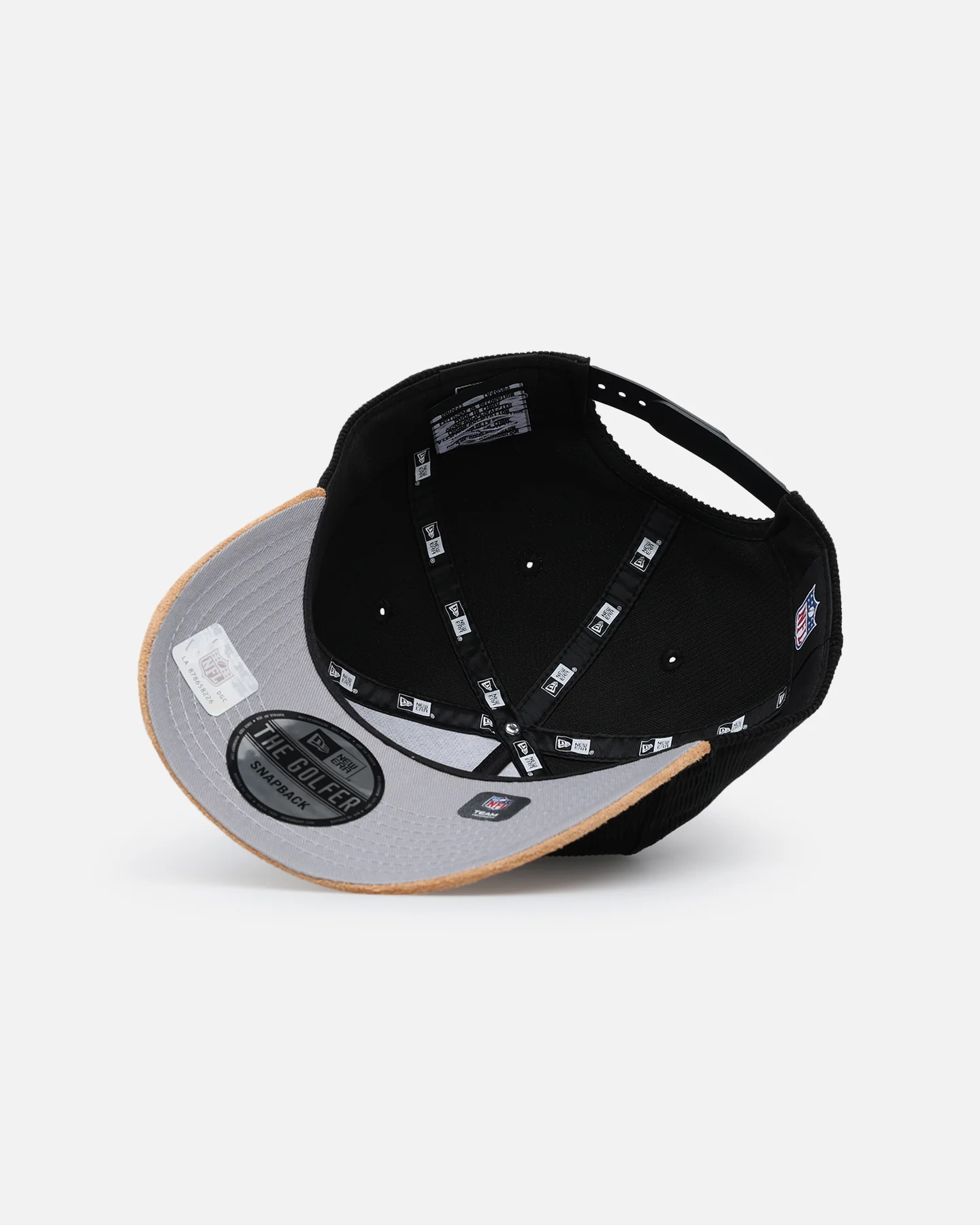 New Era Miami Dolphins 'Corduroy Suede' Pre-Curved Golfer Snapback Washed Black - Image 7