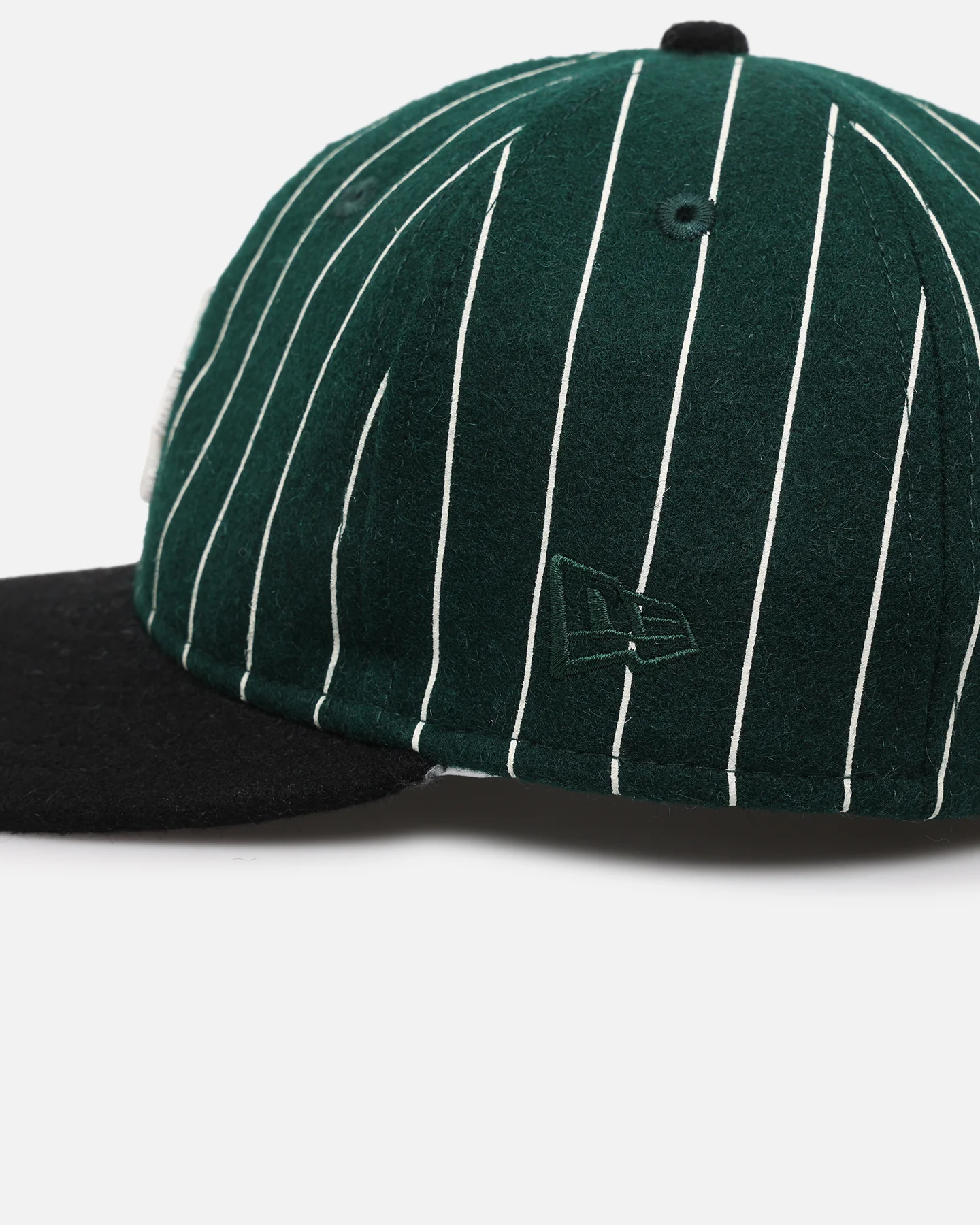 New Era Miami Dolphins 9FIFTY Retro Melton Pinstripe Strapback Dark Green/Black - Image 2