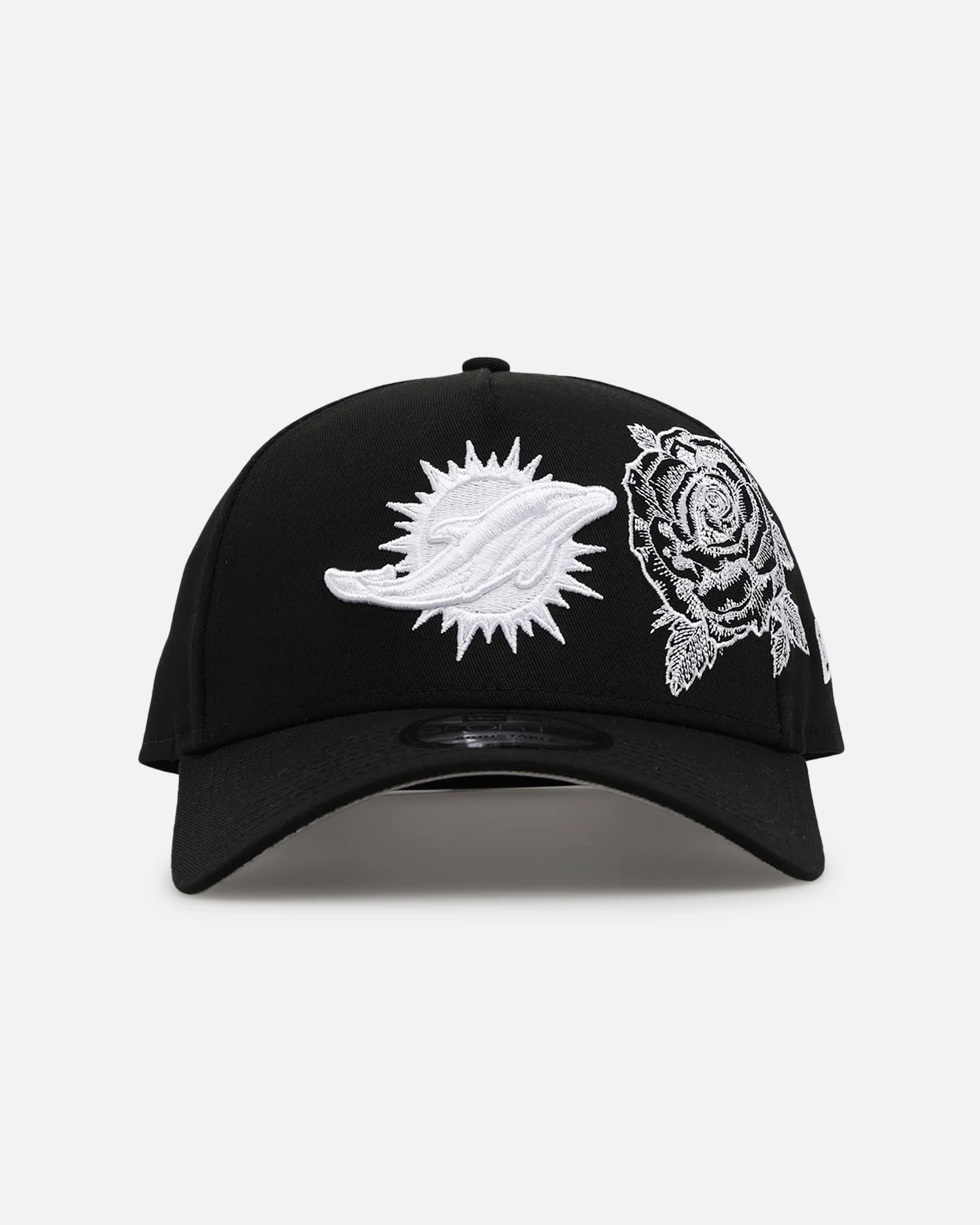 New Era Miami Dolphins 'Ornate Rose' 9FORTY A-Frame Snapback Black/White