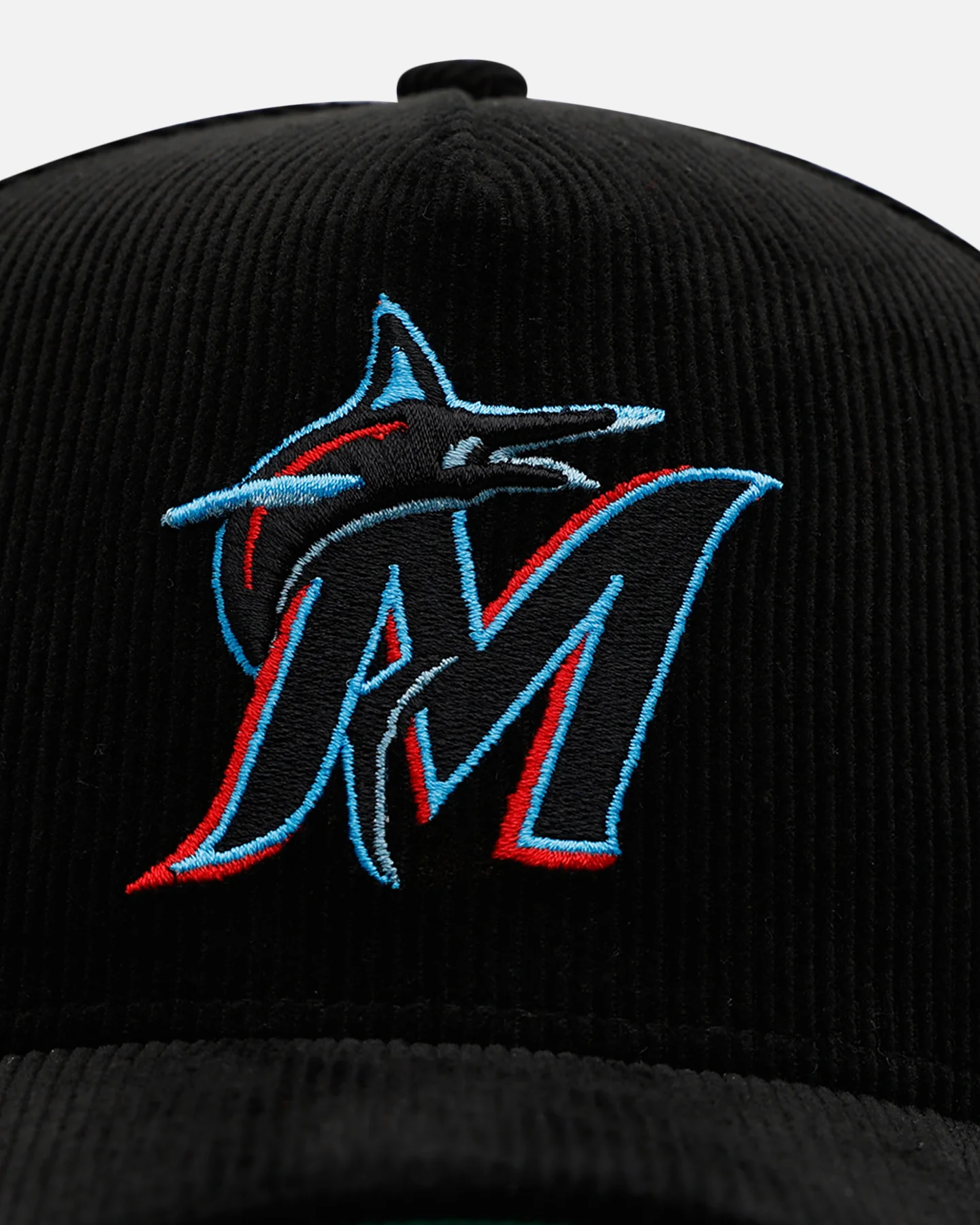 New Era Miami Marlins 'Black Cord' 9FORTY A-Frame Corduroy Snapback Black - Image 6