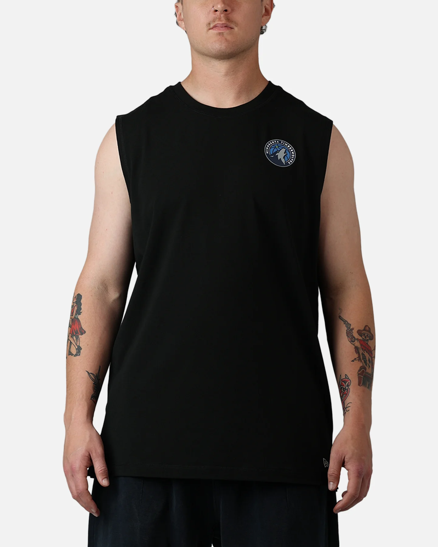 New Era Minnesota Timberwolves Muscle T-Shirt Black - Image 2