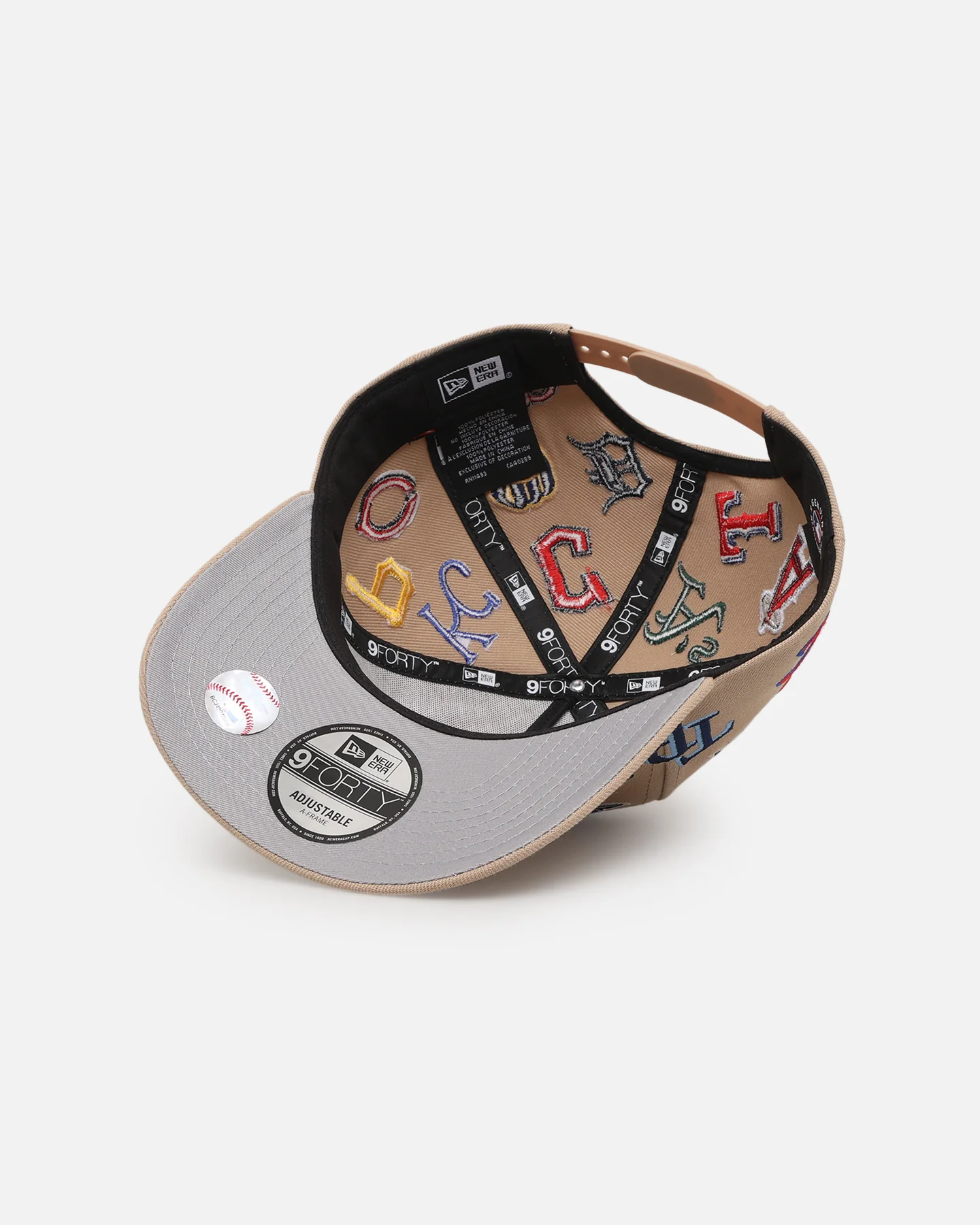 New Era MLB 'All Over Leagues' 9FORTY A-Frame Snapback Camel - Image 6