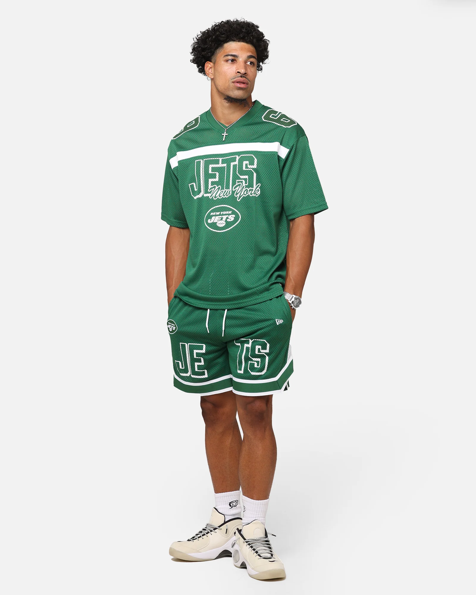 New Era New York Jets NFL Mesh Graphic Jersey Emerald Green - Image 2