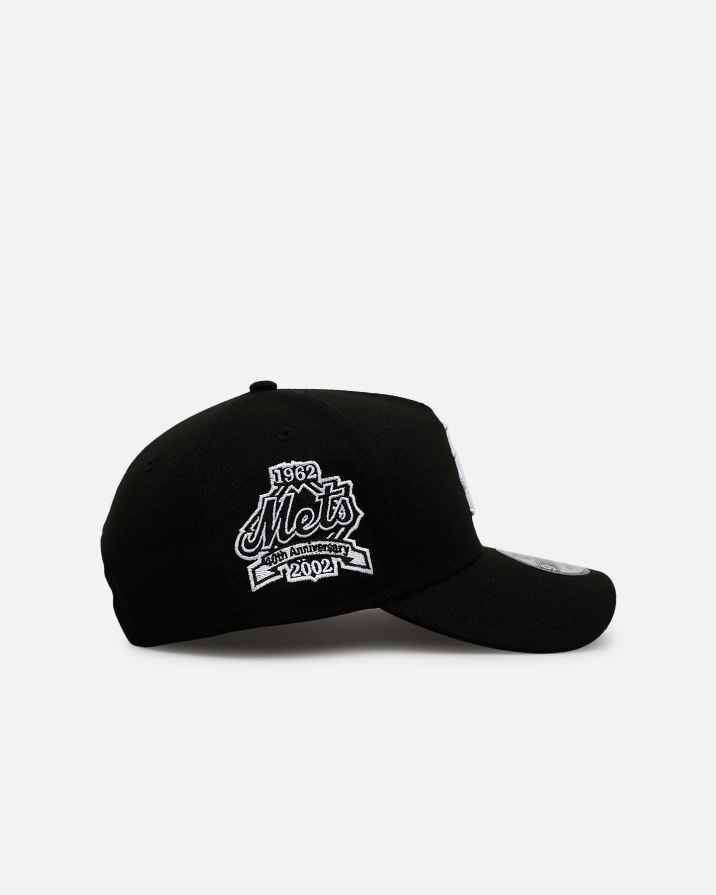 New Era New York Mets 'Black White Upside Down Logo' 9FORTY A-Frame Snapback Black/White - Image 3
