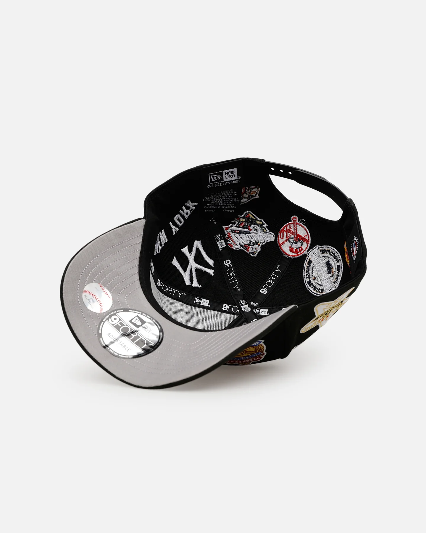 New Era New York Yankees 'All Over Embroidery' 9FORTY A-Frame Snapback Black - Image 6